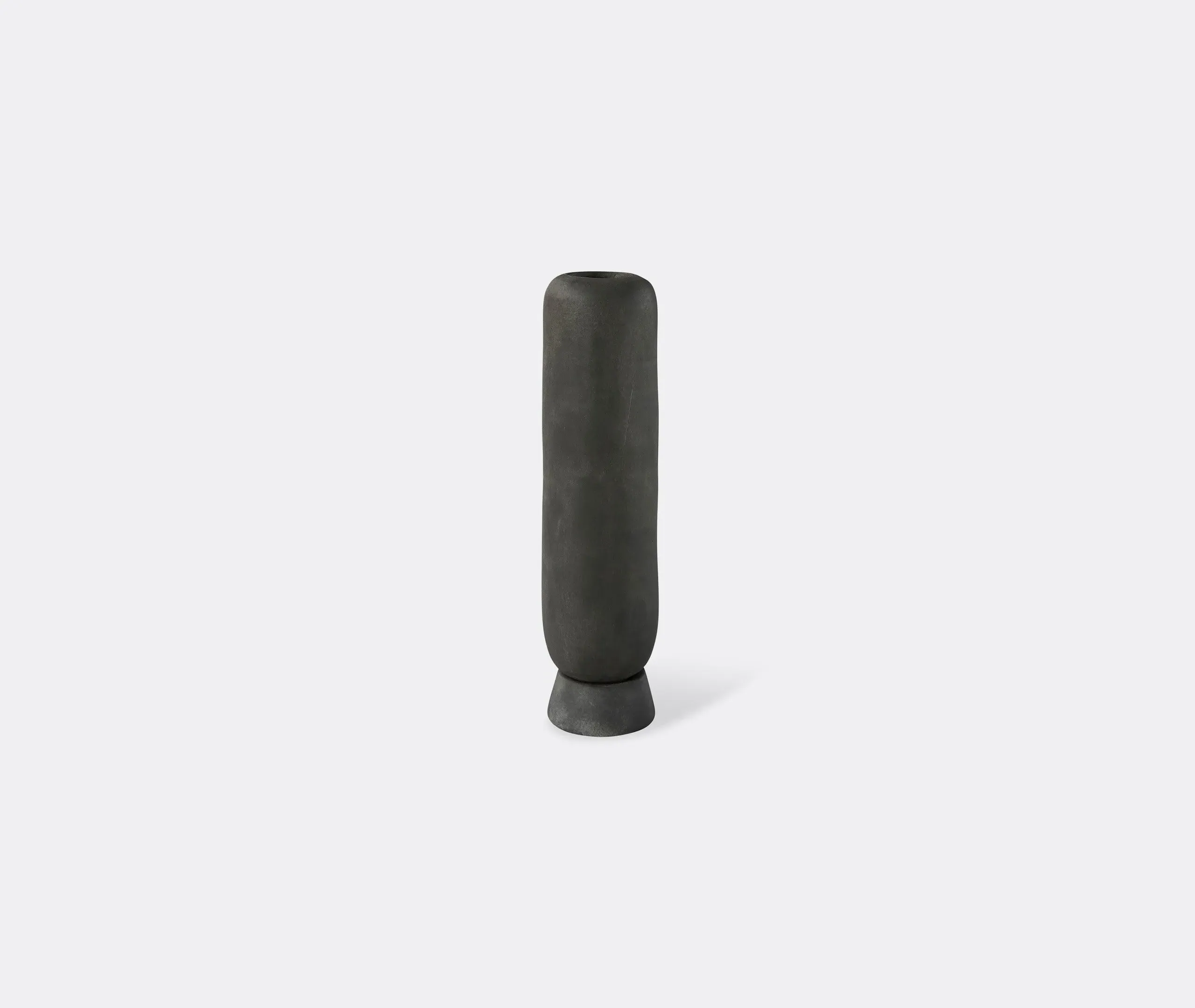 Tall Kabin Vase with Pedestal - Dark Grey, Ceramic image