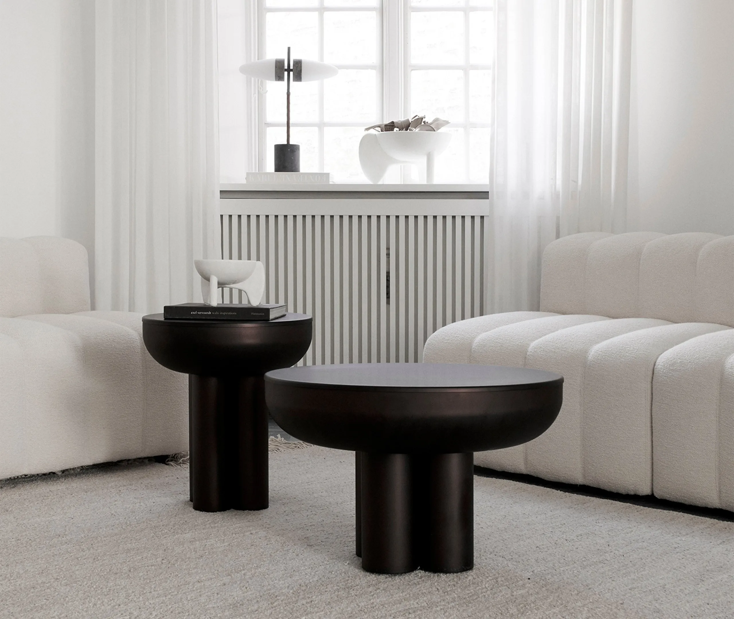 Tall Round Table - Coffee, Fibre Concrete