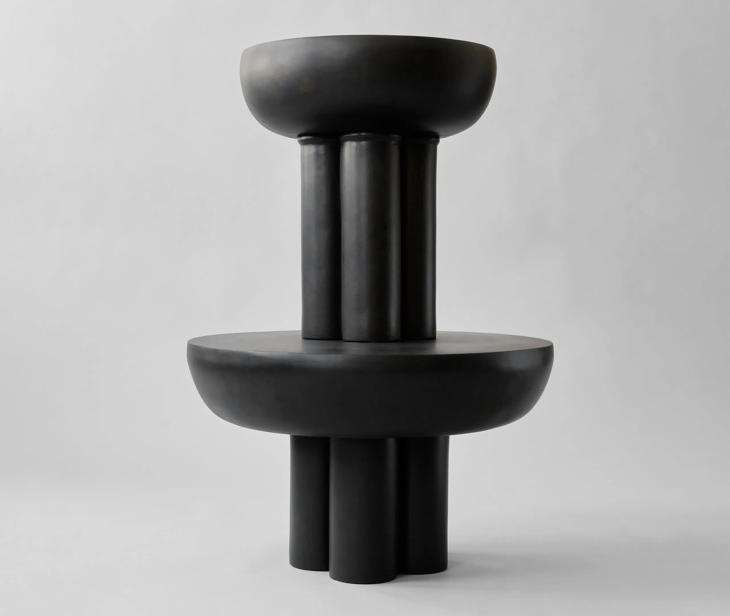 Tall Round Table - Coffee, Fibre Concrete