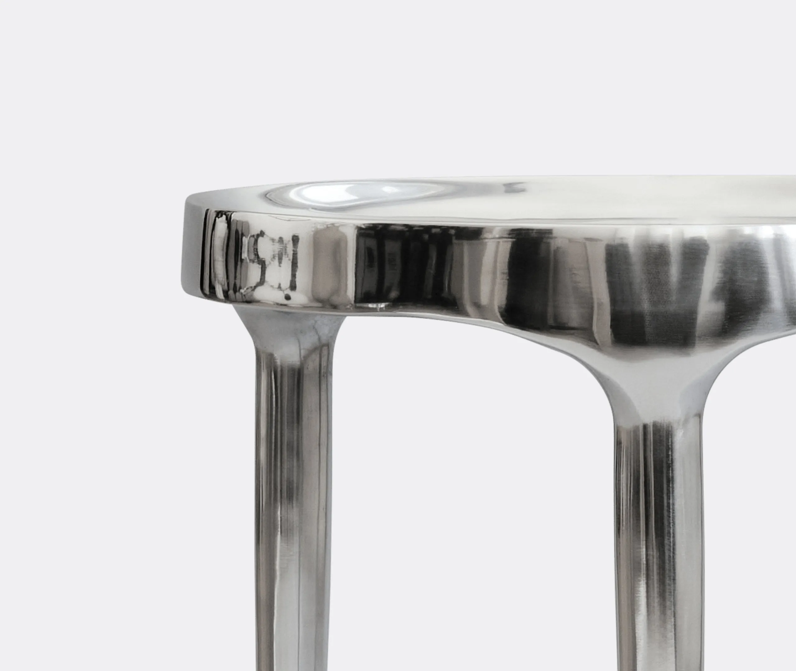 Tall Side Table with Tapered Legs - Chrome