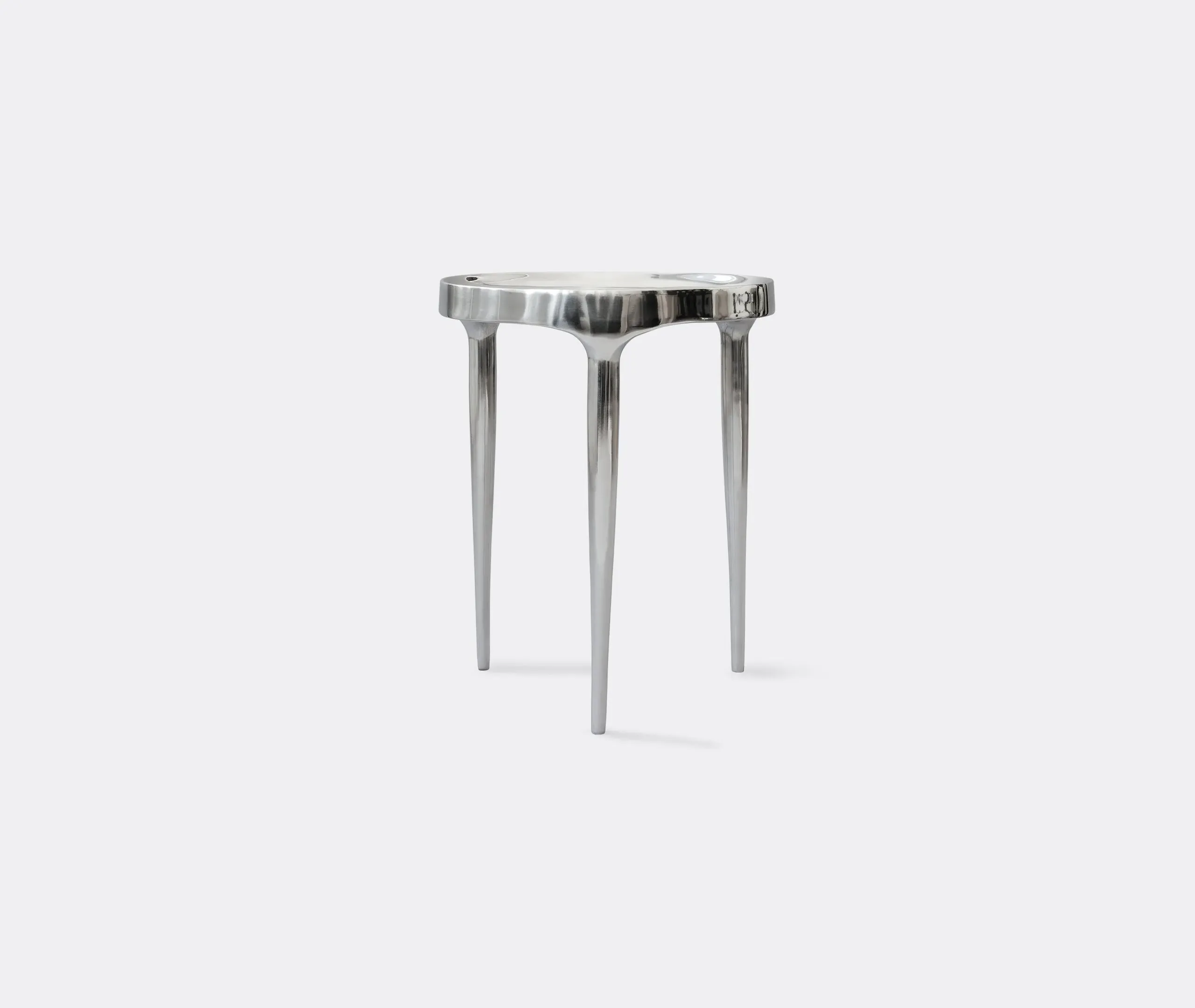 Tall Side Table with Tapered Legs - Chrome image