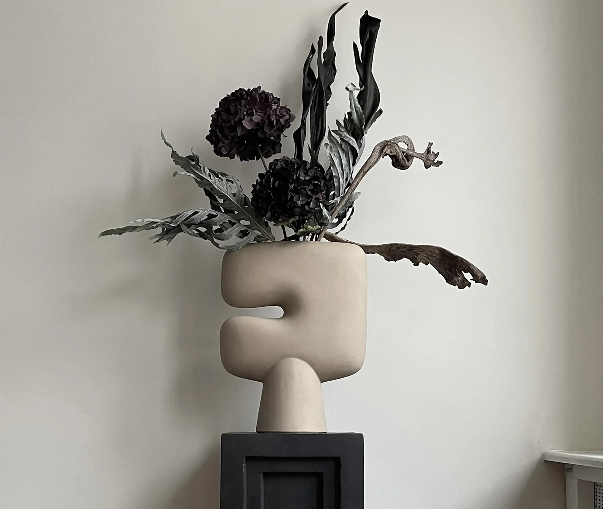 Tribal Large Vase - Sand, Ceramic