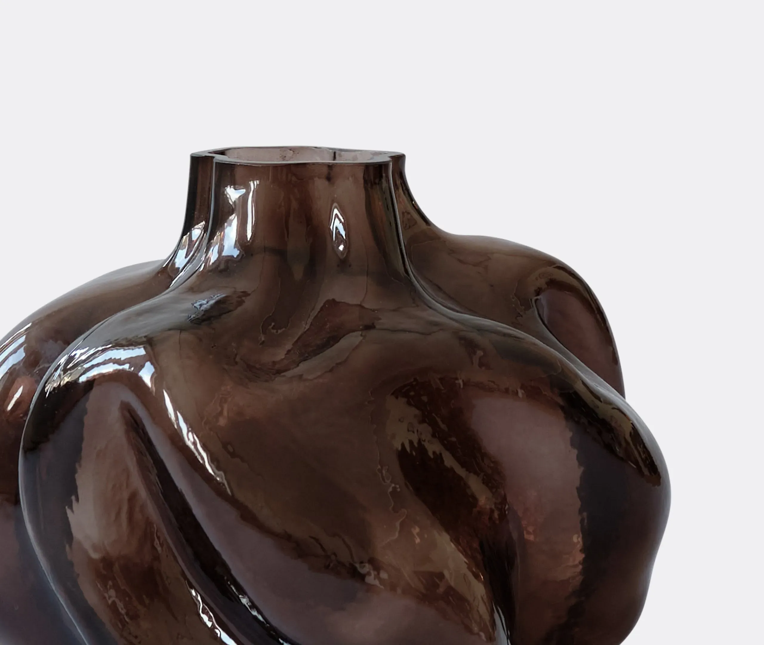 Wabi Medium Vase - Smoked Forest, Glass