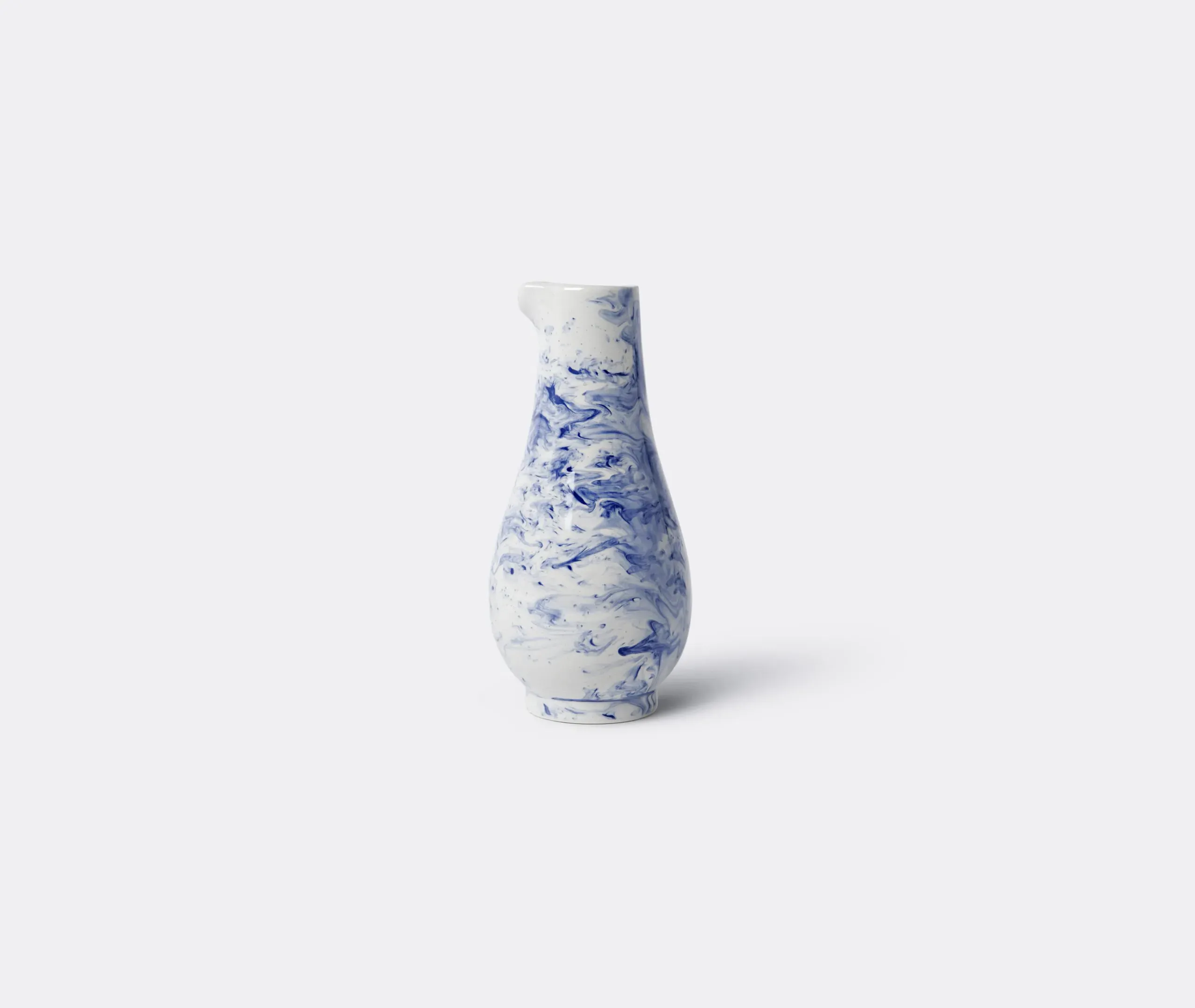 Ceramic Jug with Swirl Pattern - Blue, Earthenware