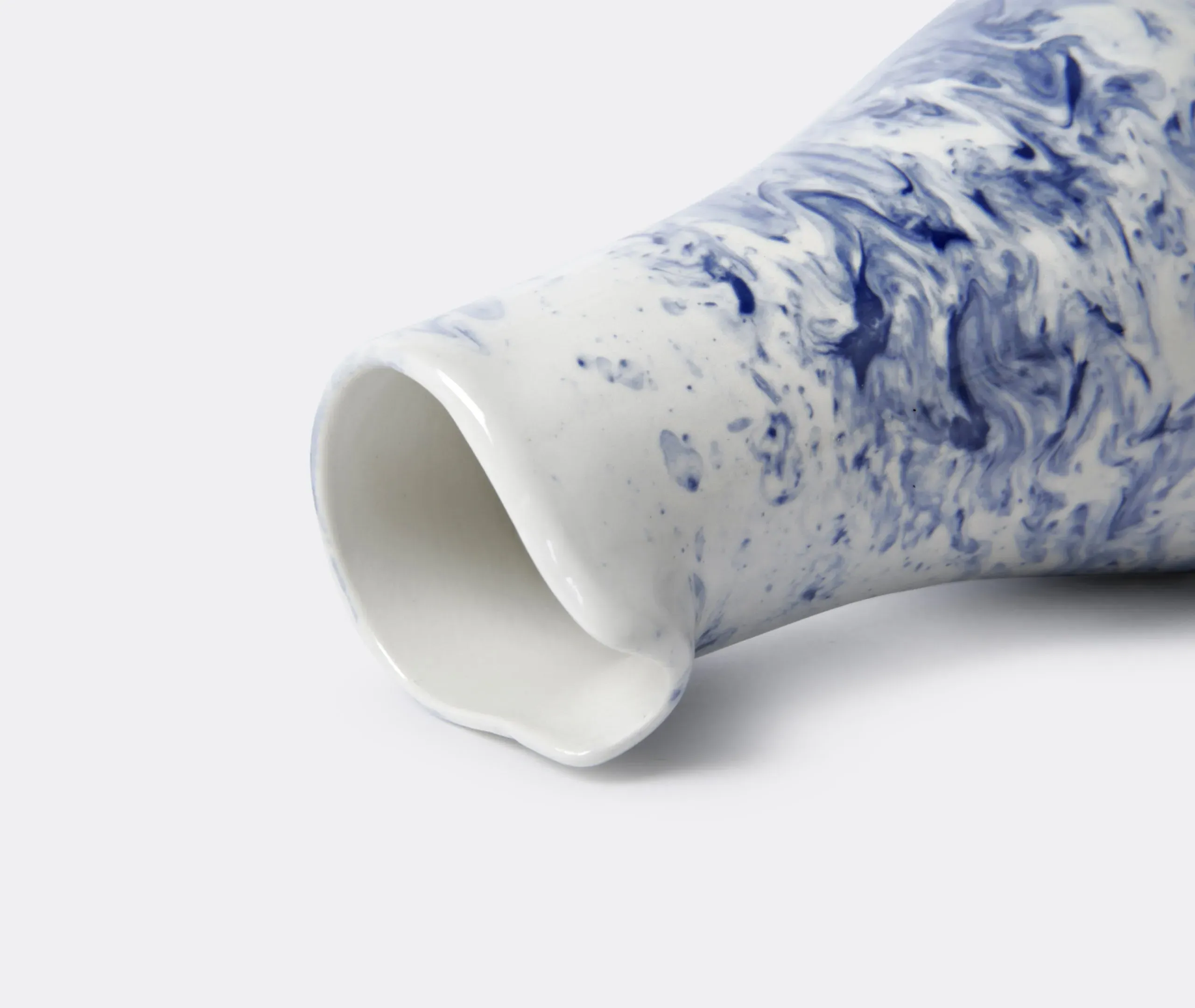 Ceramic Jug with Swirl Pattern - Blue, Earthenware