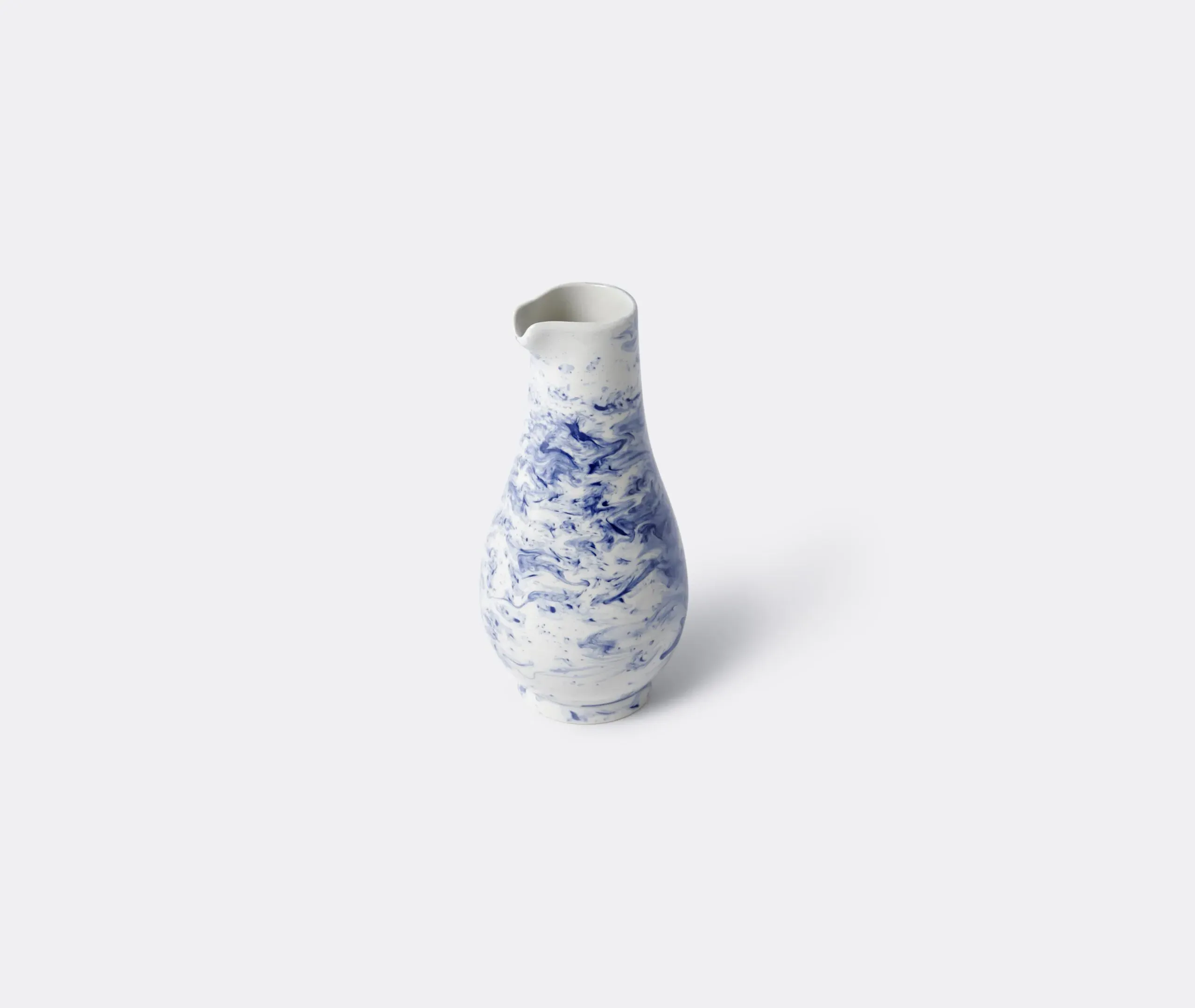 Ceramic Jug with Swirl Pattern - Blue, Earthenware image