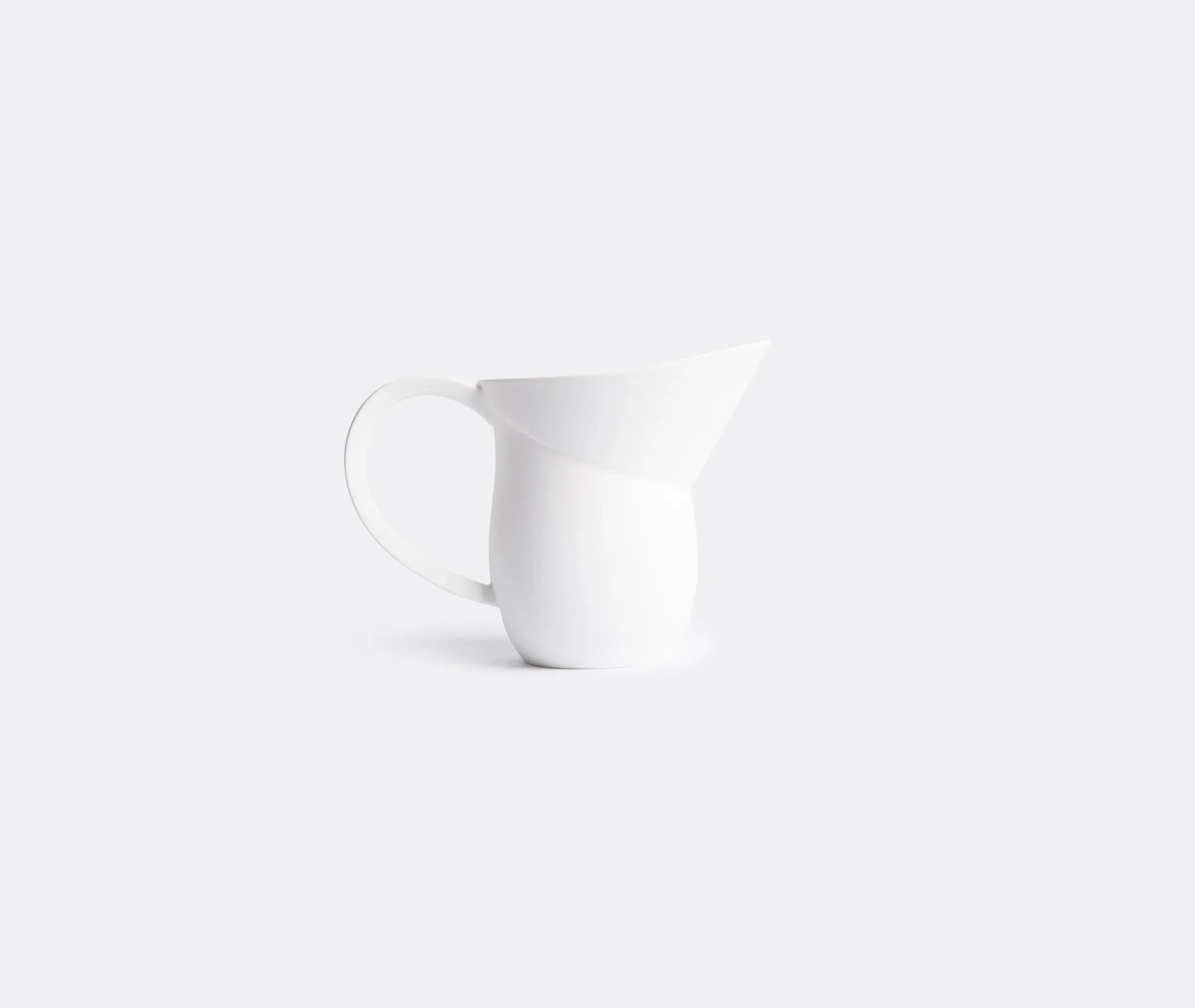 Flare Jug with Sculptural Design - White, Bone China