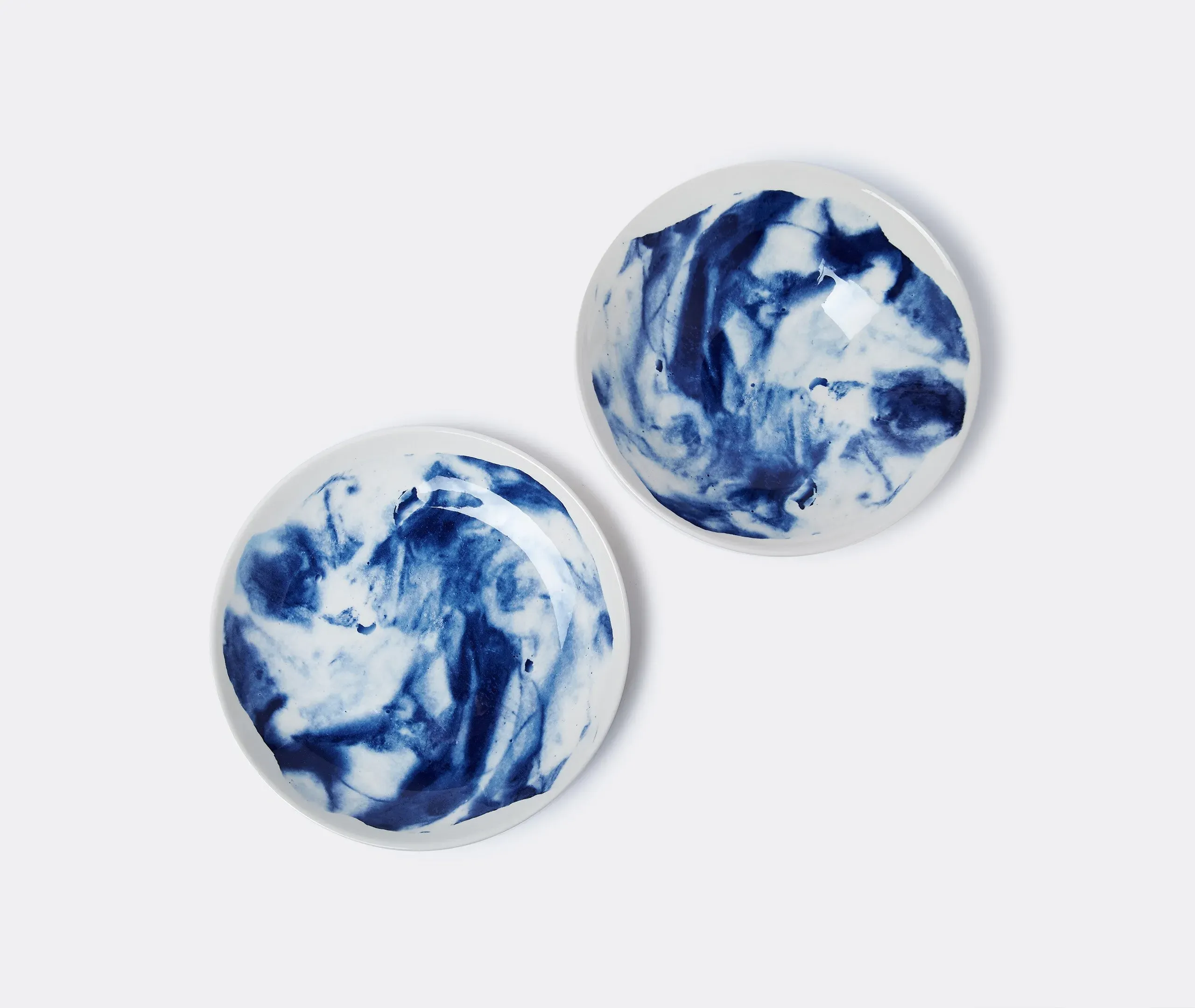 Medium Serving Bowl with Swirl Pattern - Blue