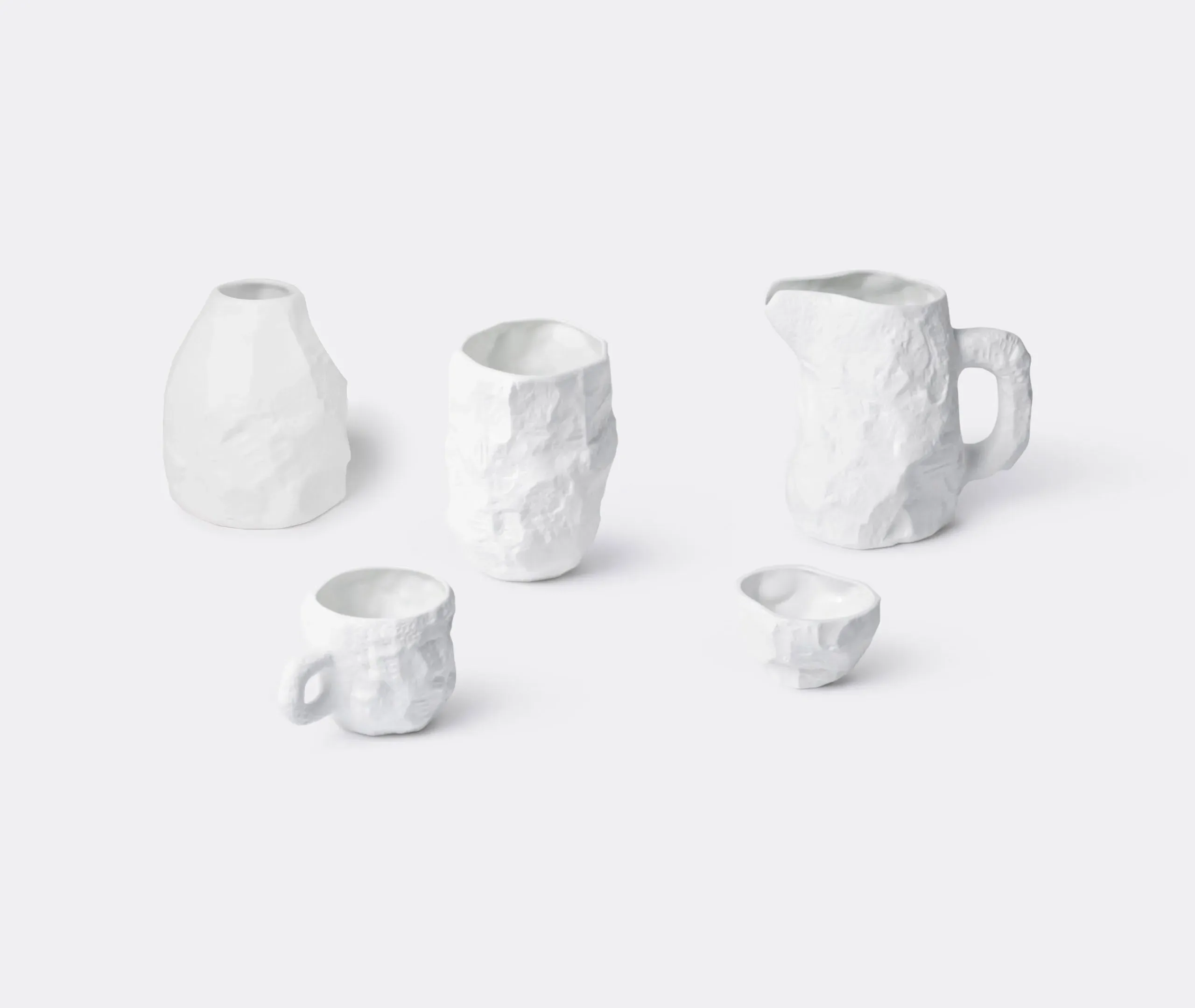 Posy Vase with Textured Surface - White, Bone China