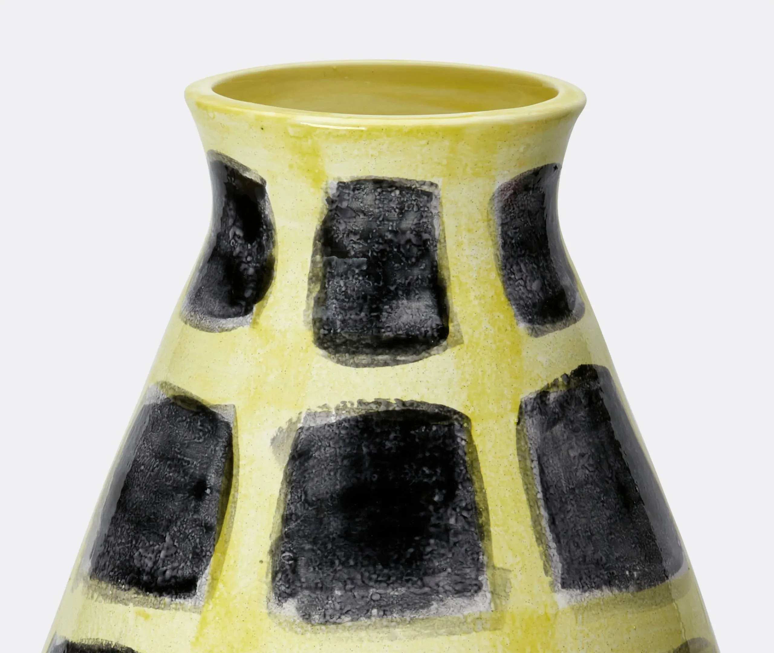 Rosebud Vase with Squares - Multicolor, Bone China