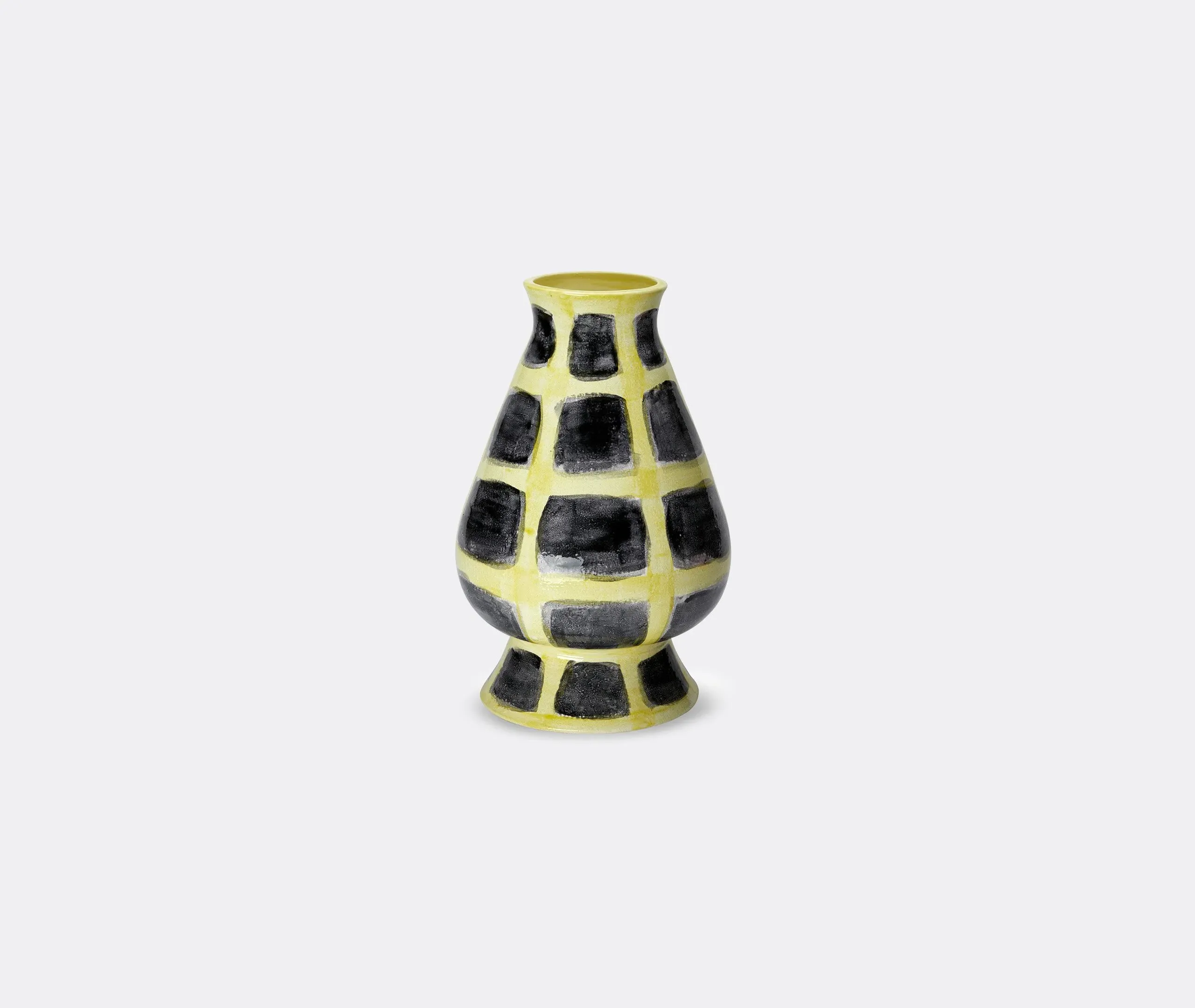 Rosebud Vase with Squares - Multicolor, Bone China