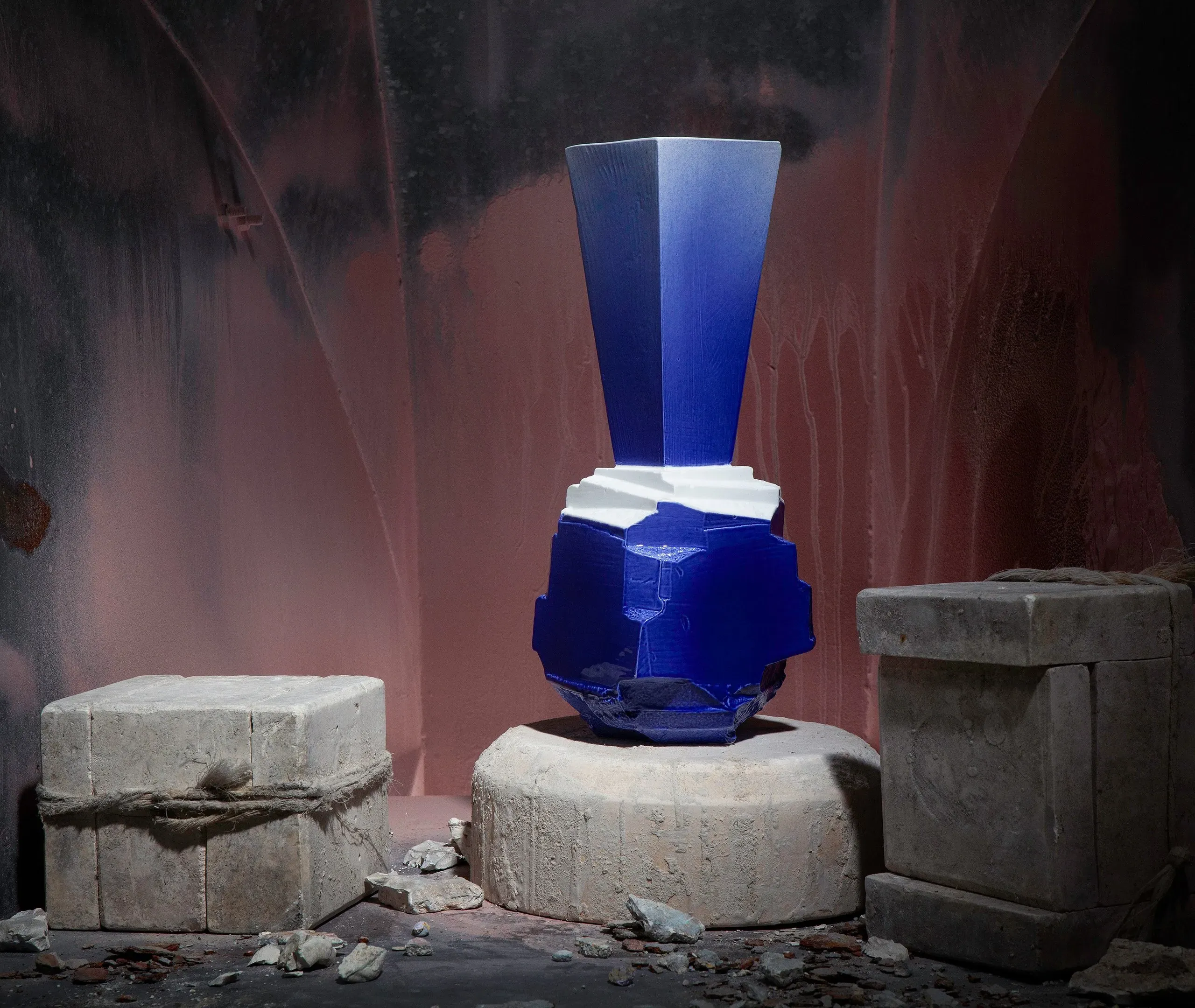Stegreif Vase - Blue, Bone China