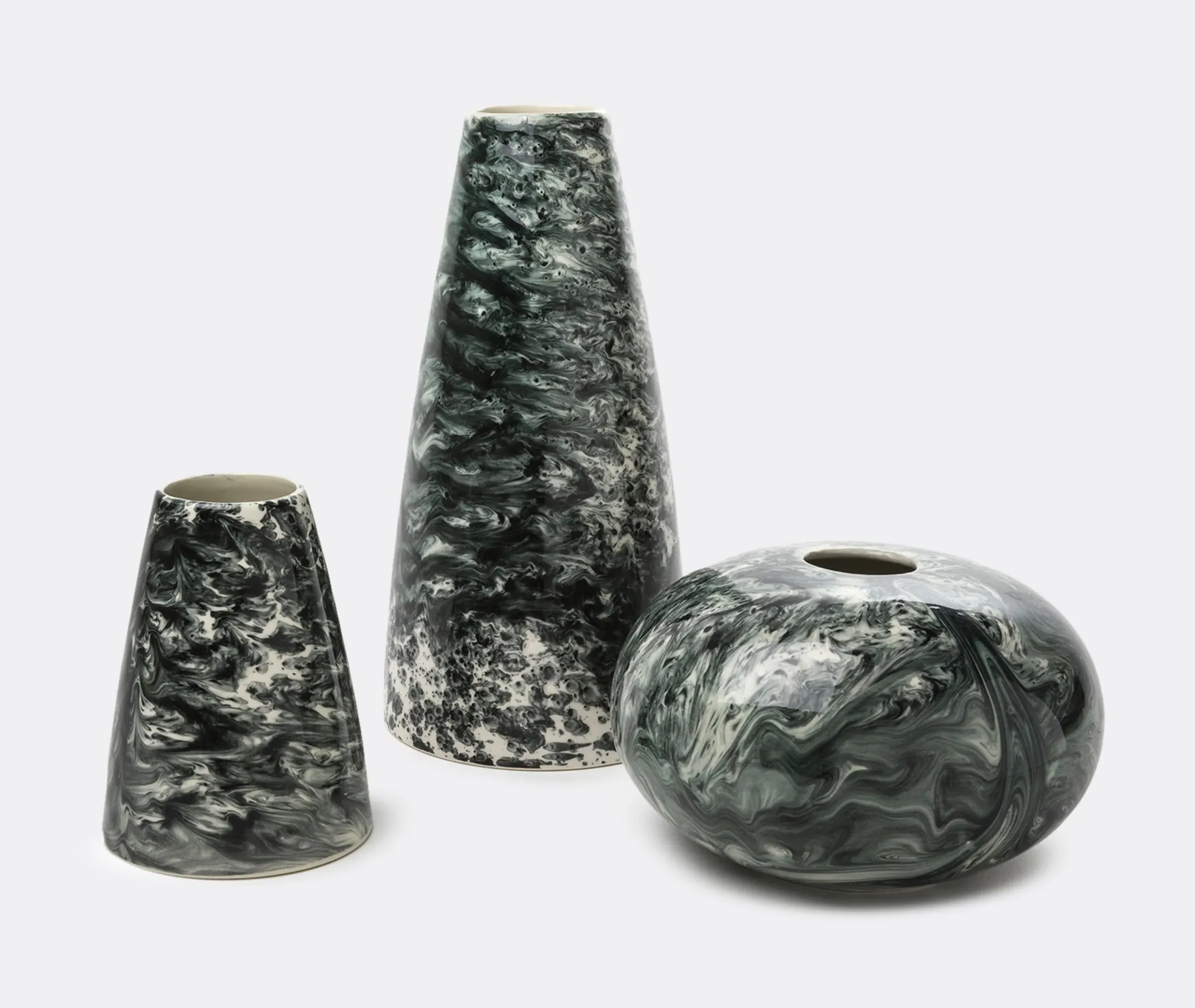 Tall Vase with Marble Effect - Multicolor, Earthenware