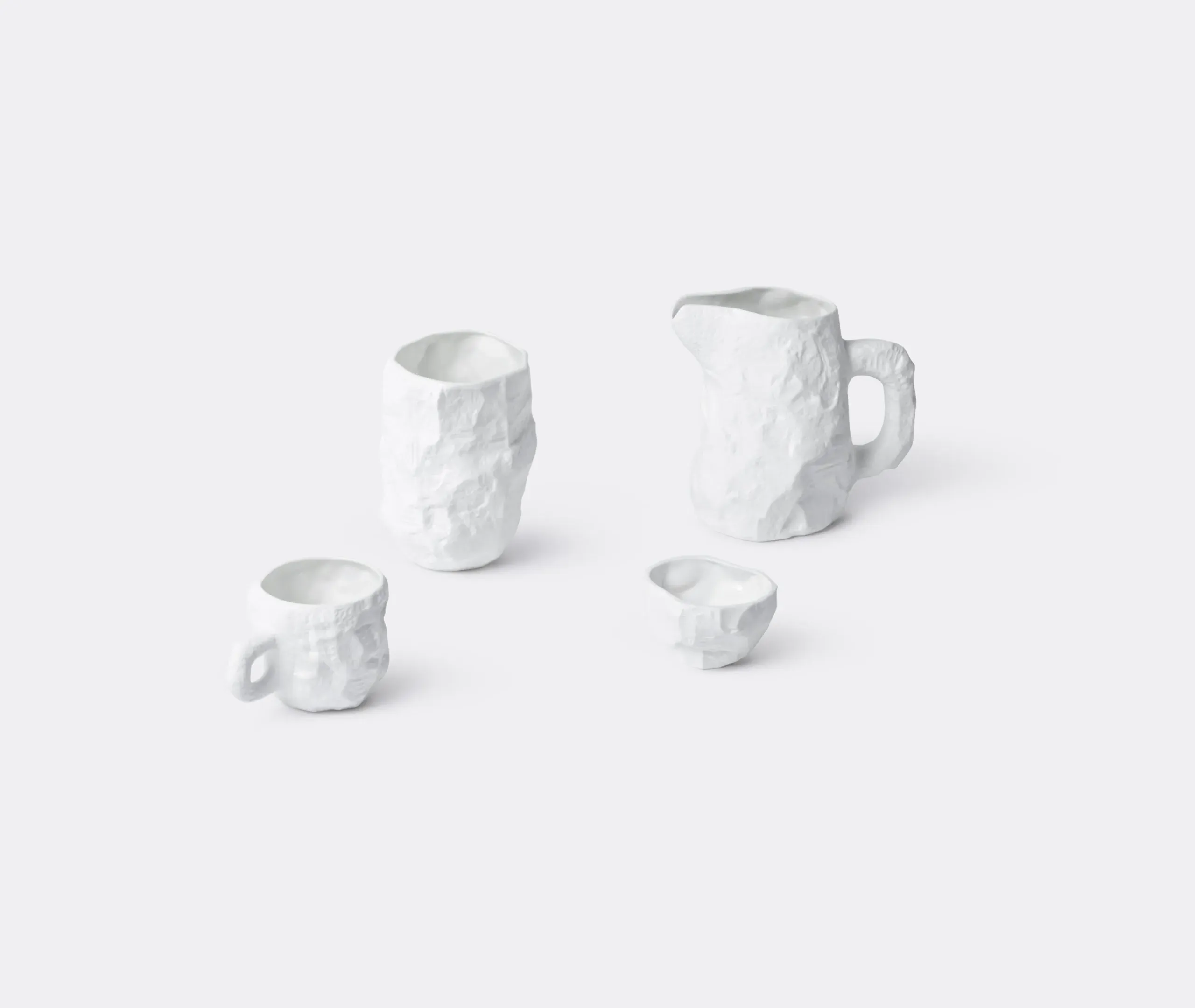Textured Vase with Glazed Interior - White, Bone China