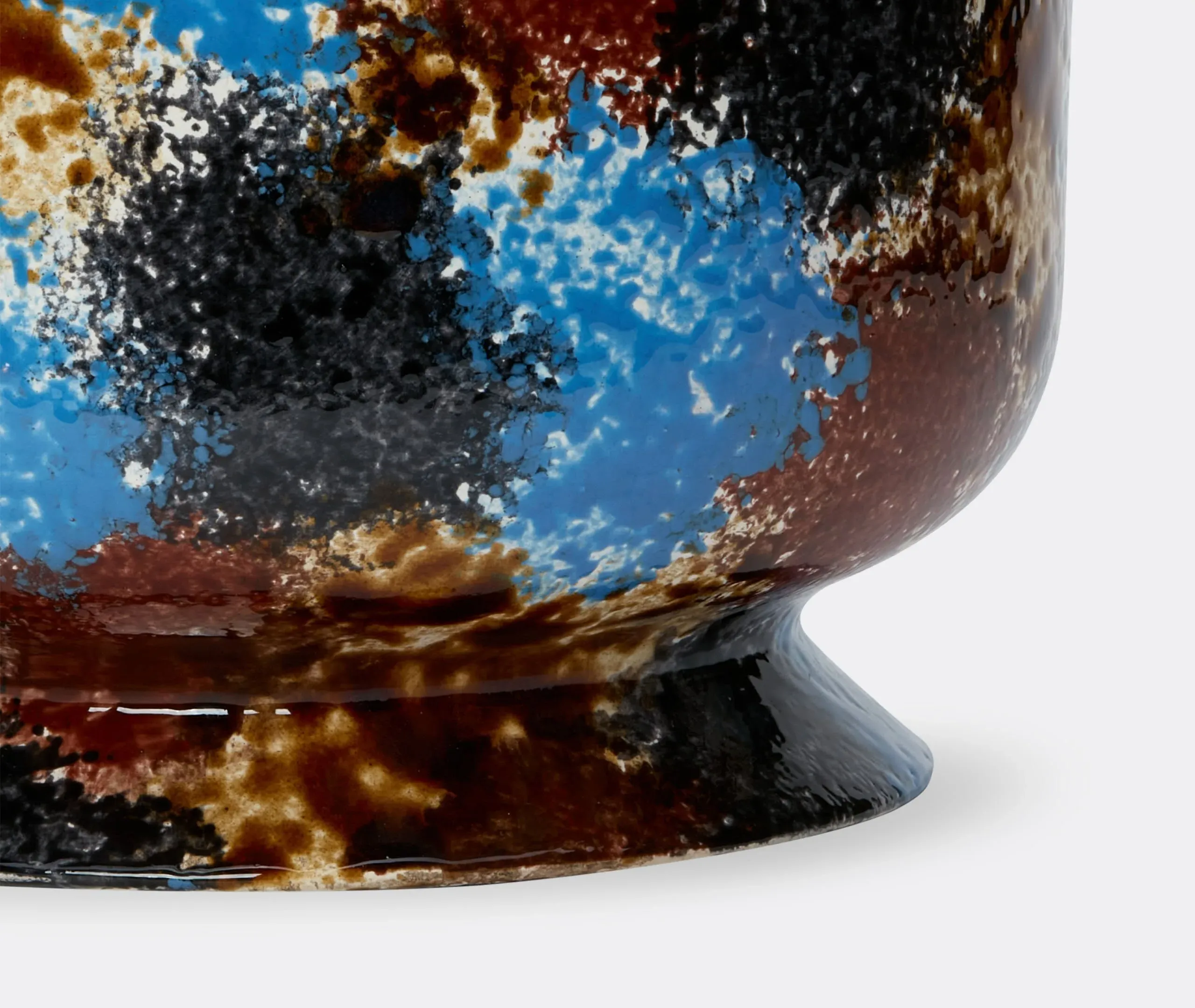 Wide-Mouth Planter - Blue, Ceramic