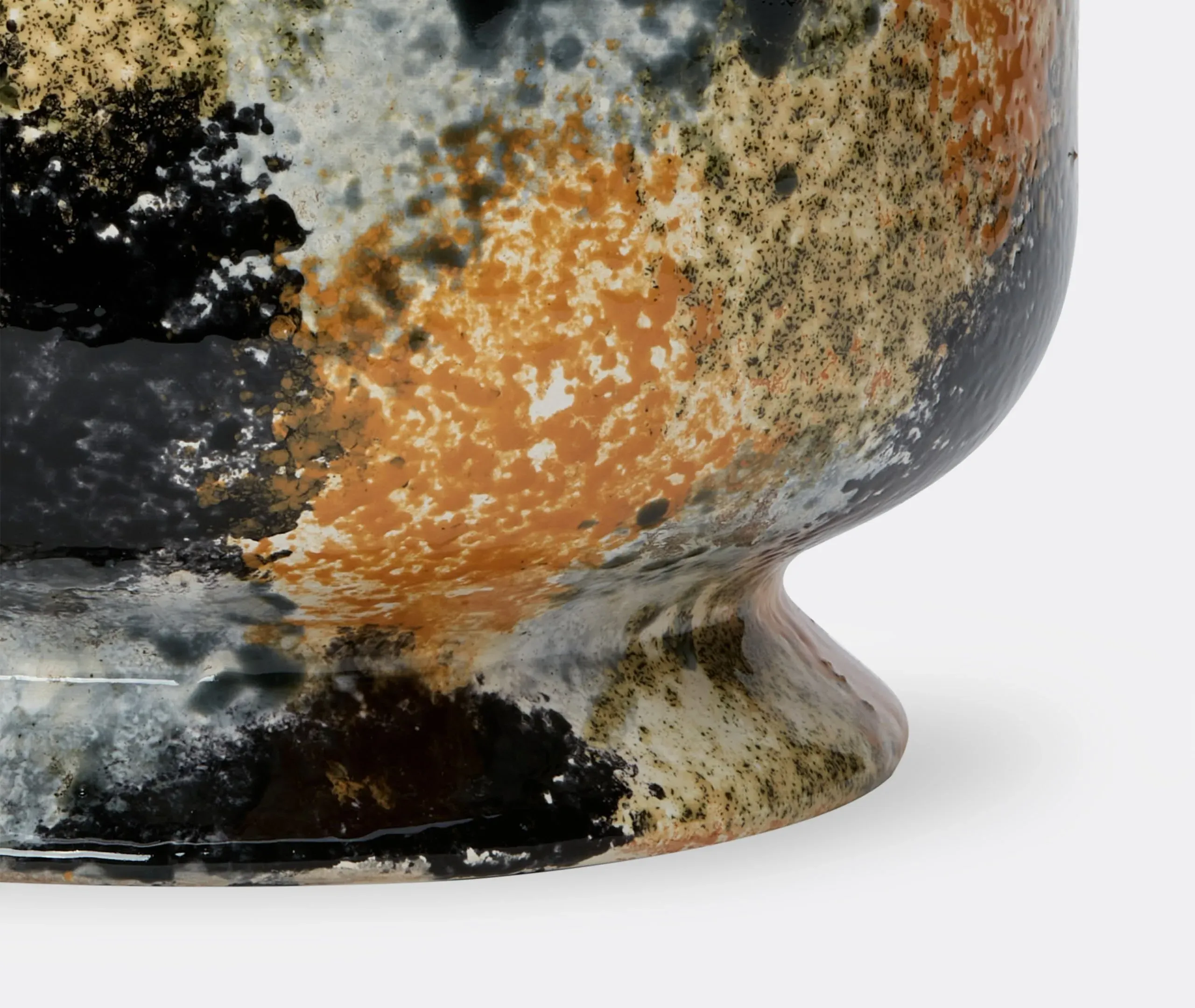 Wide-Mouth Planter - Orange, Ceramic