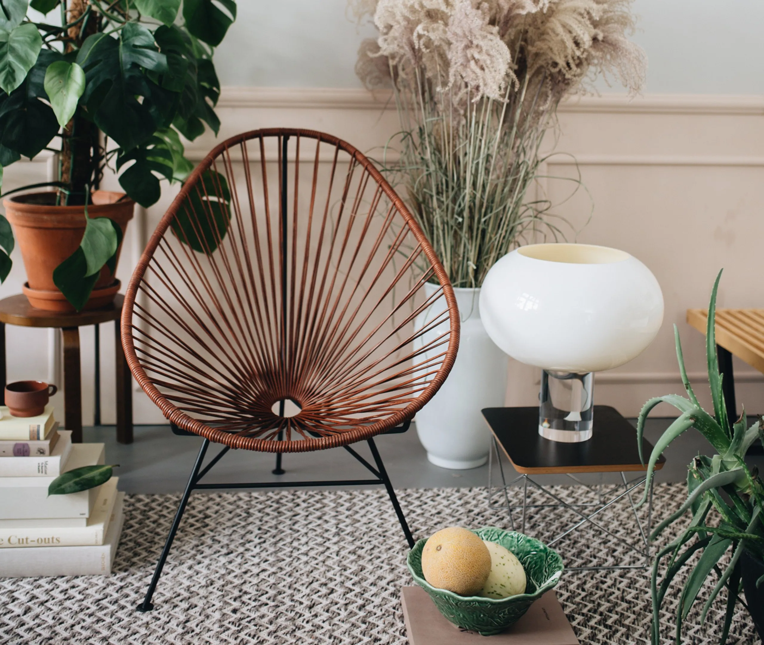 Acapulco Chair with Closed Structure - Cognac, Leather