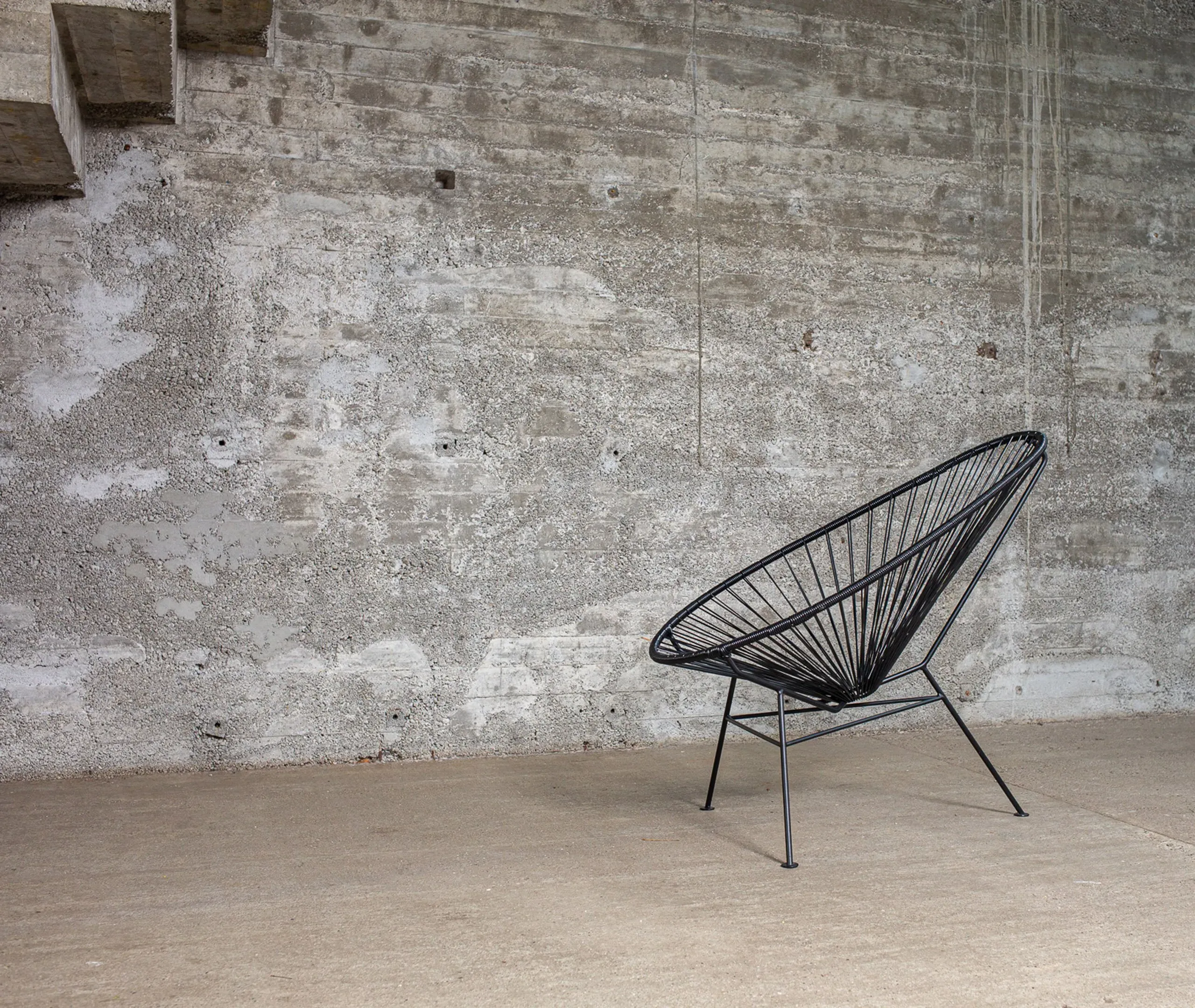 Classic Accent Chair - Black, Woven Cord