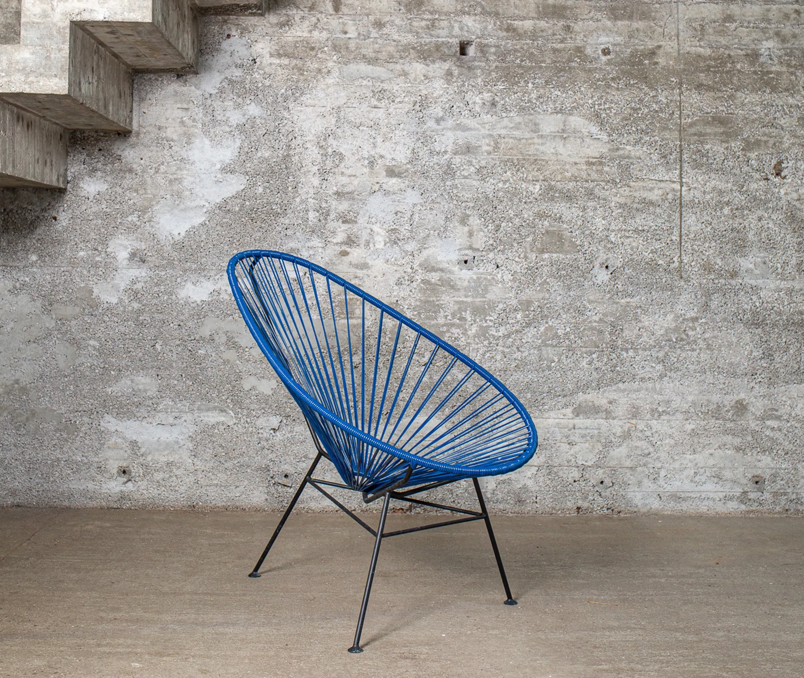 Classic Accent Chair - Light Blue, Woven Cord