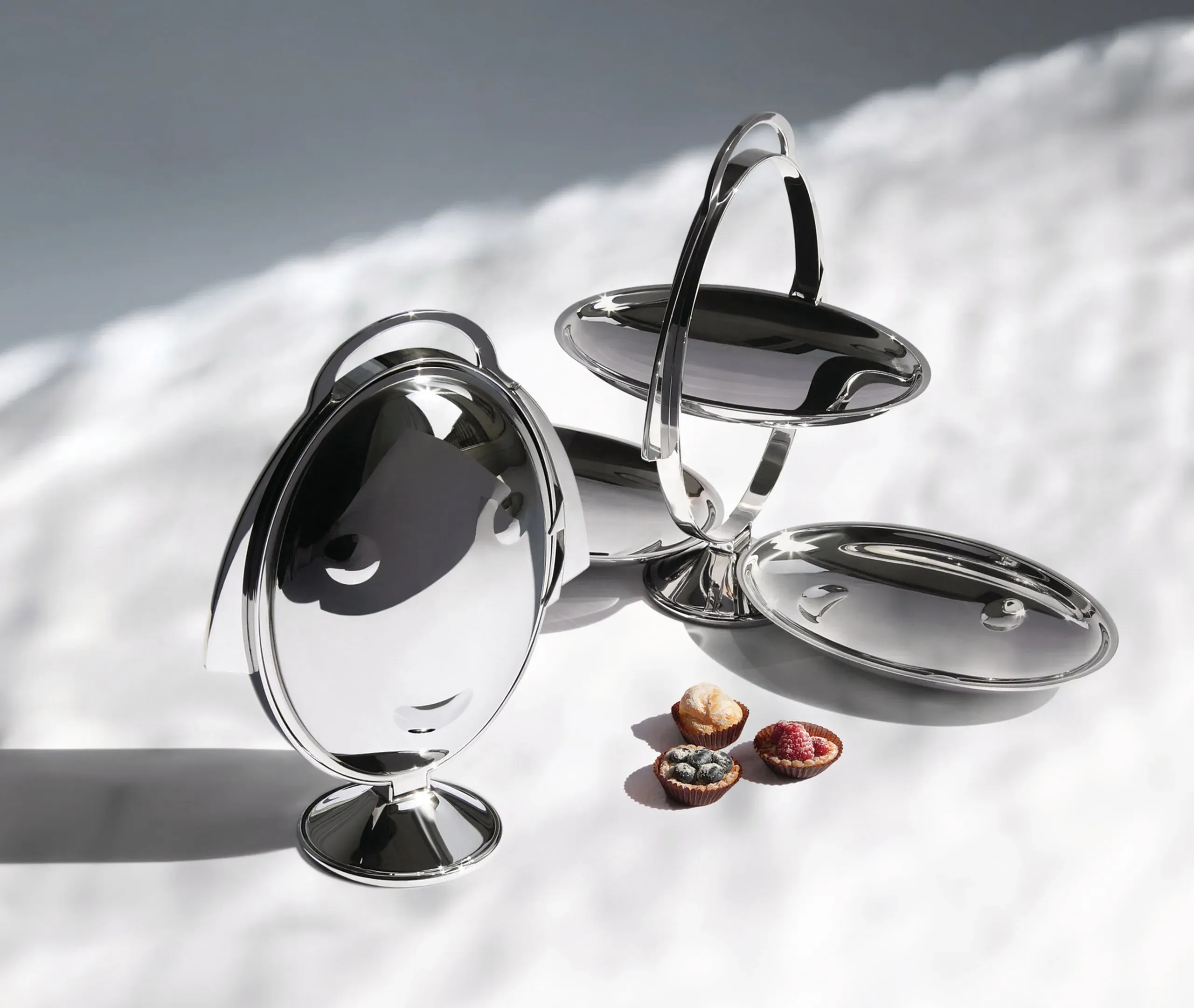 Anna Gong Folding Cake Stand - Silver, Stainless Steel