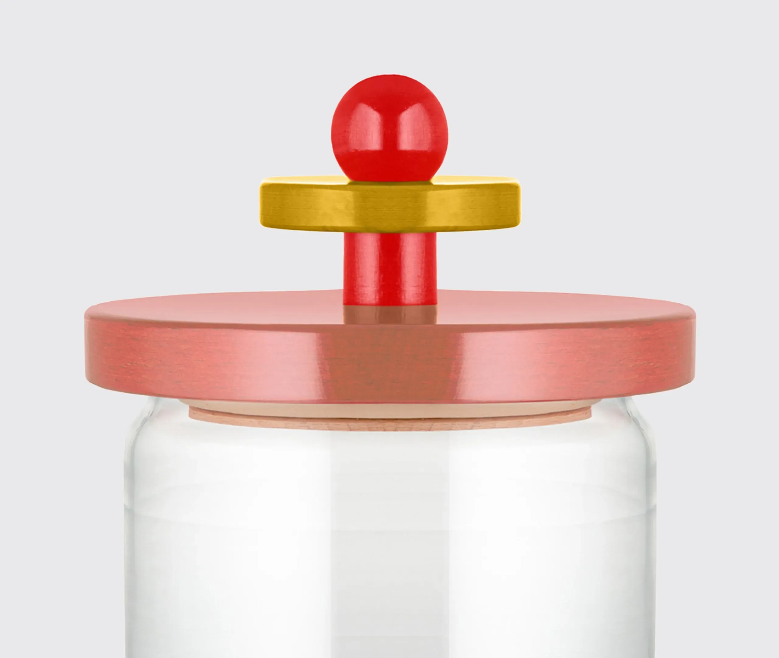 Glass Storage Jar with Hermetic Lid - Pink, Glass