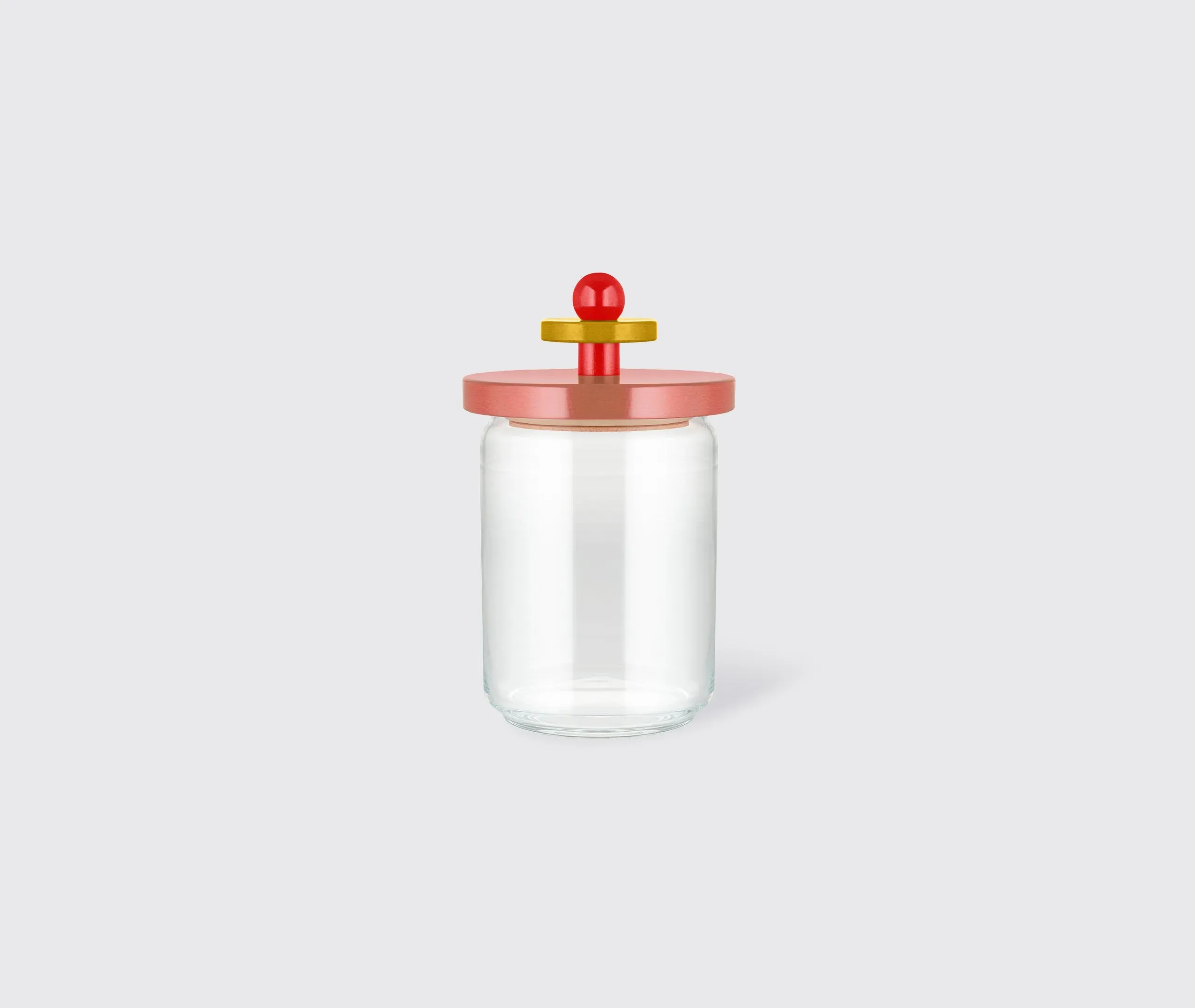 Glass Storage Jar with Hermetic Lid - Pink, Glass image