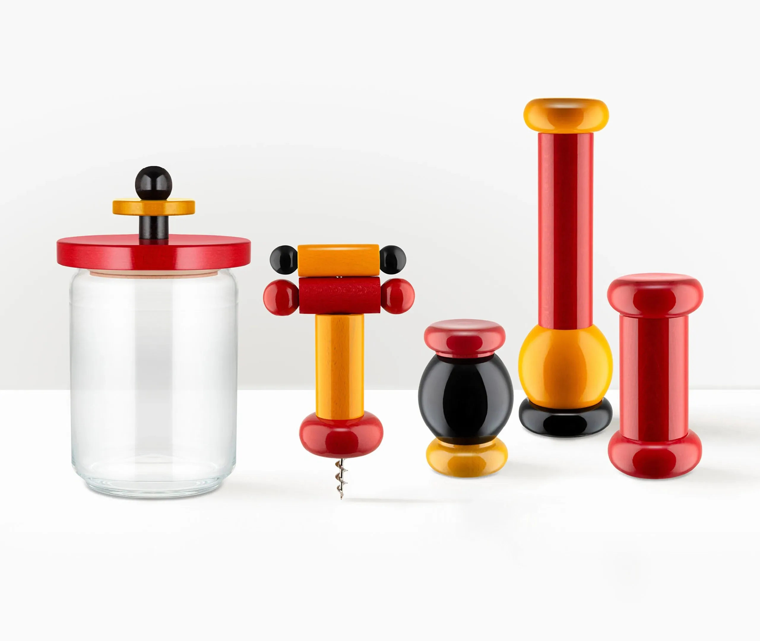 Glass Storage Jar with Hermetic Lid - Red, Glass