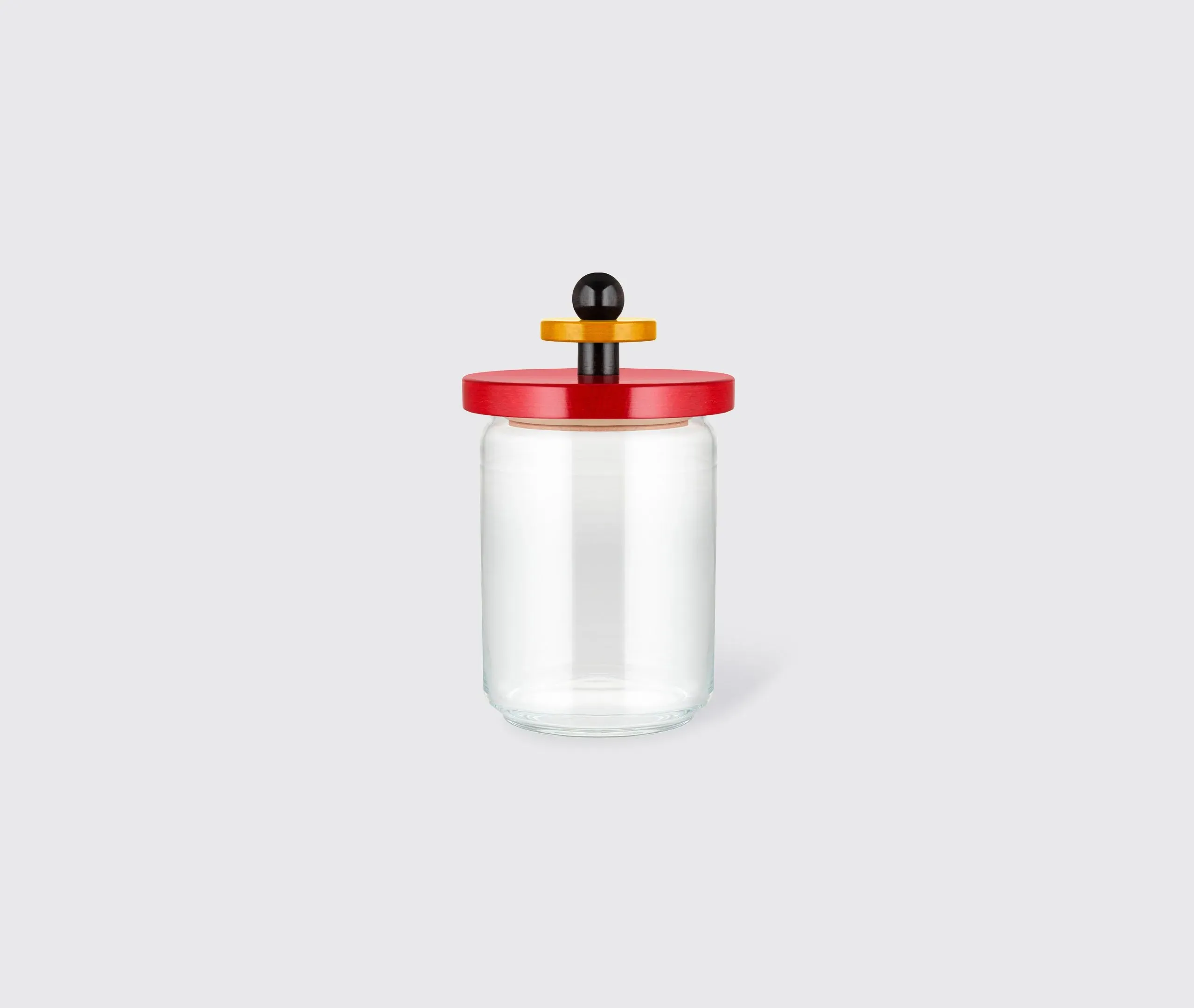 Glass Storage Jar with Hermetic Lid - Red, Glass