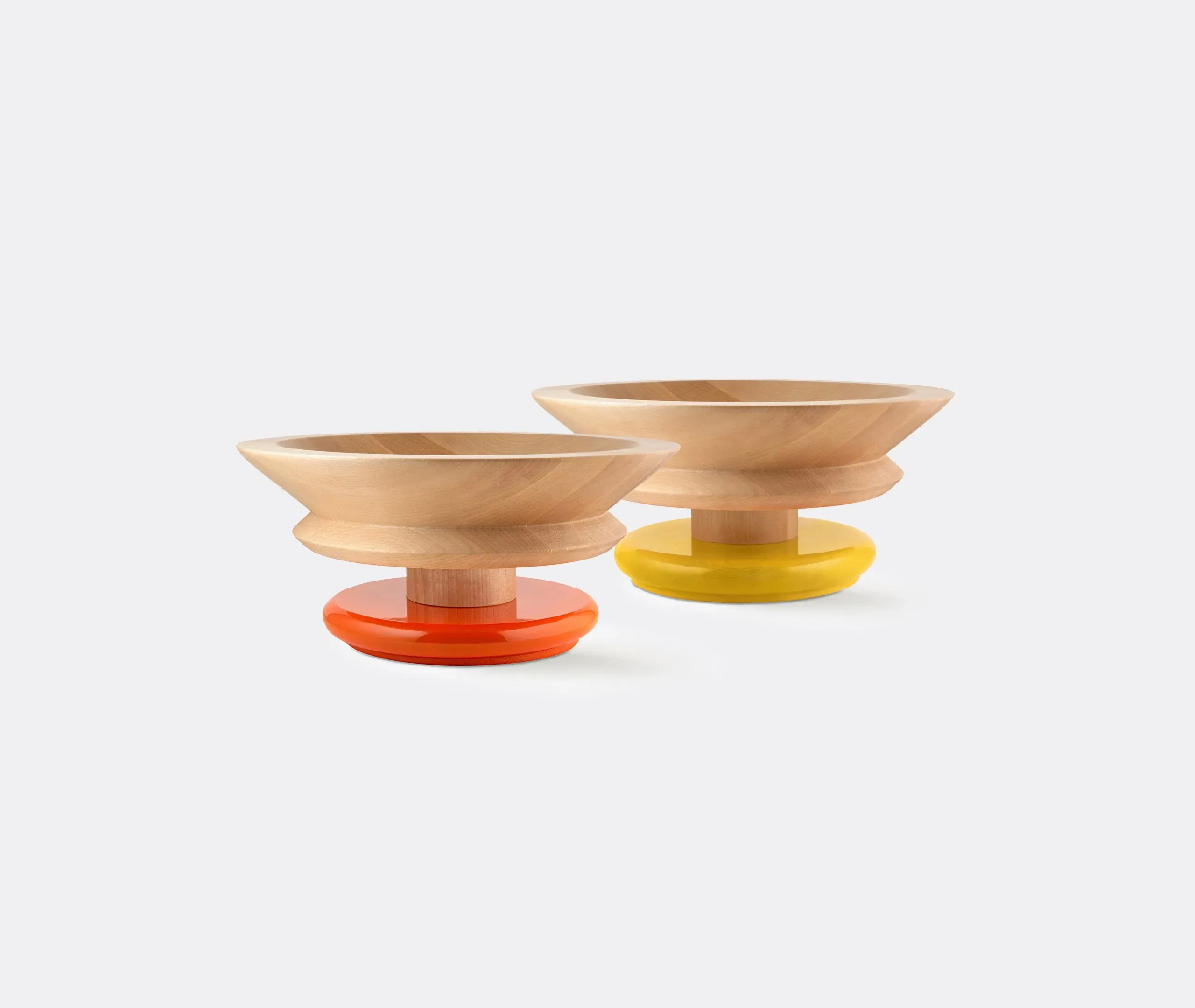 Sculptural Centrepiece with Bowl Design - Orange, Limewood