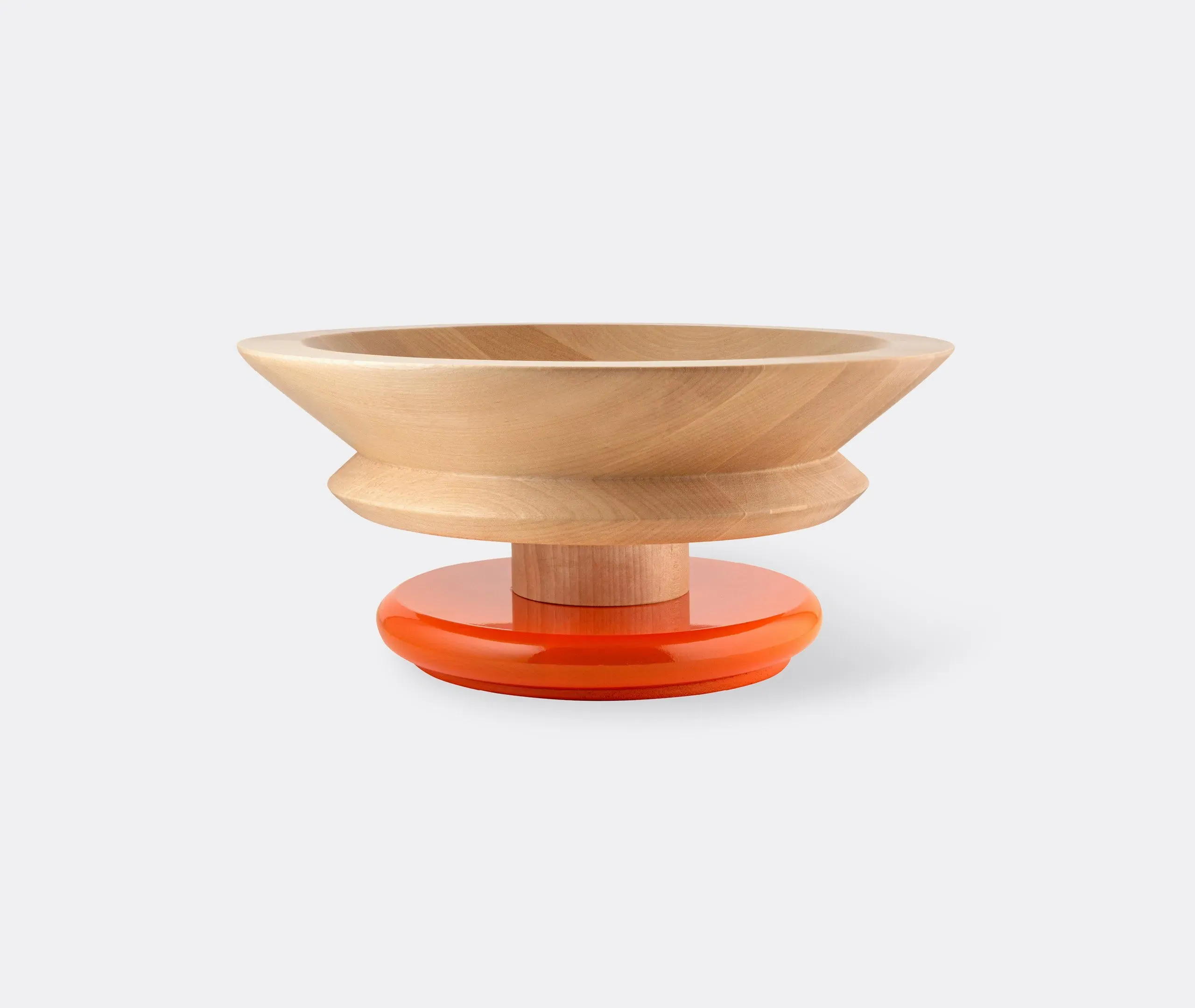 Sculptural Centrepiece with Bowl Design - Orange, Limewood