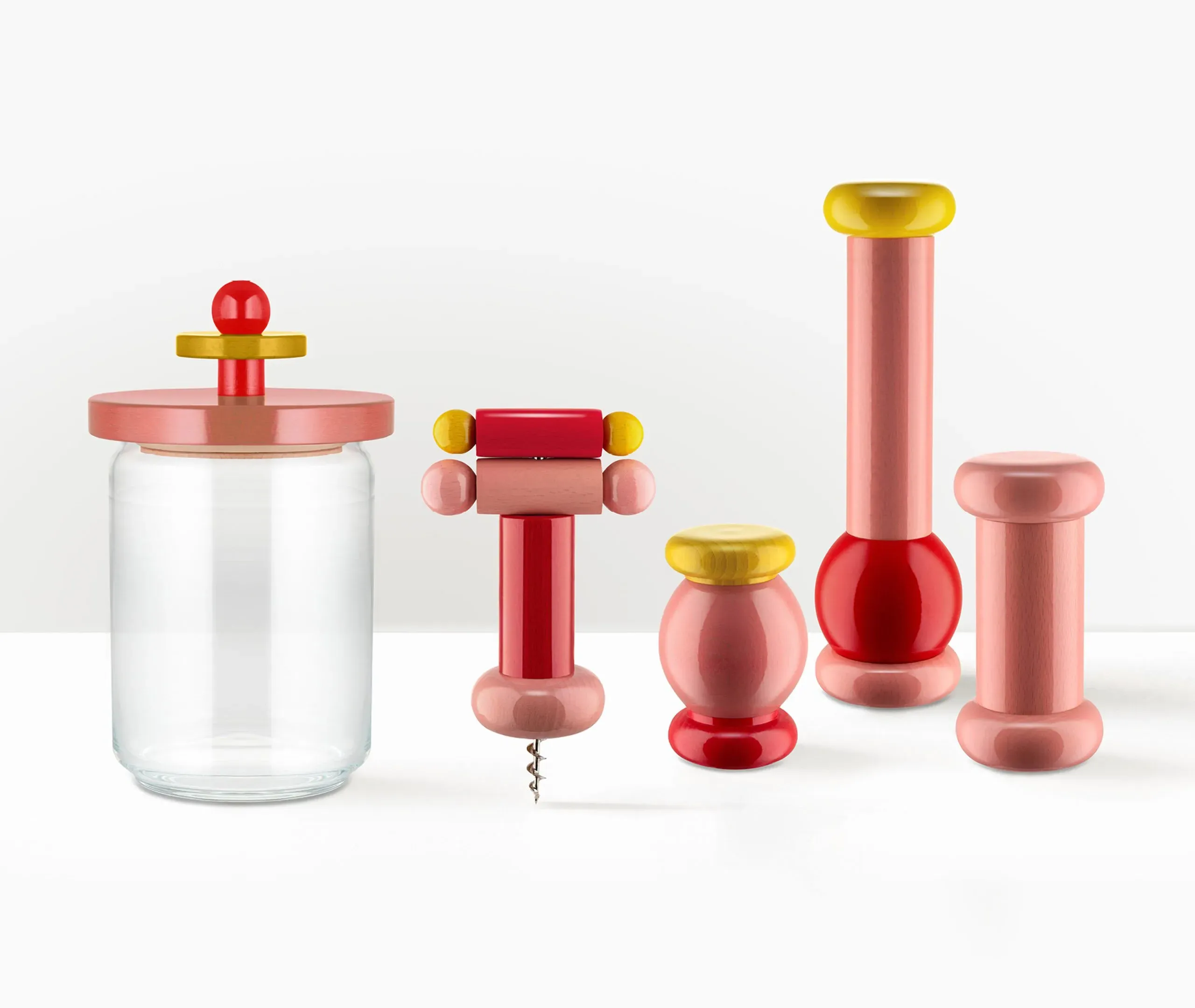 Short Spice Grinder - Pink, Beechwood