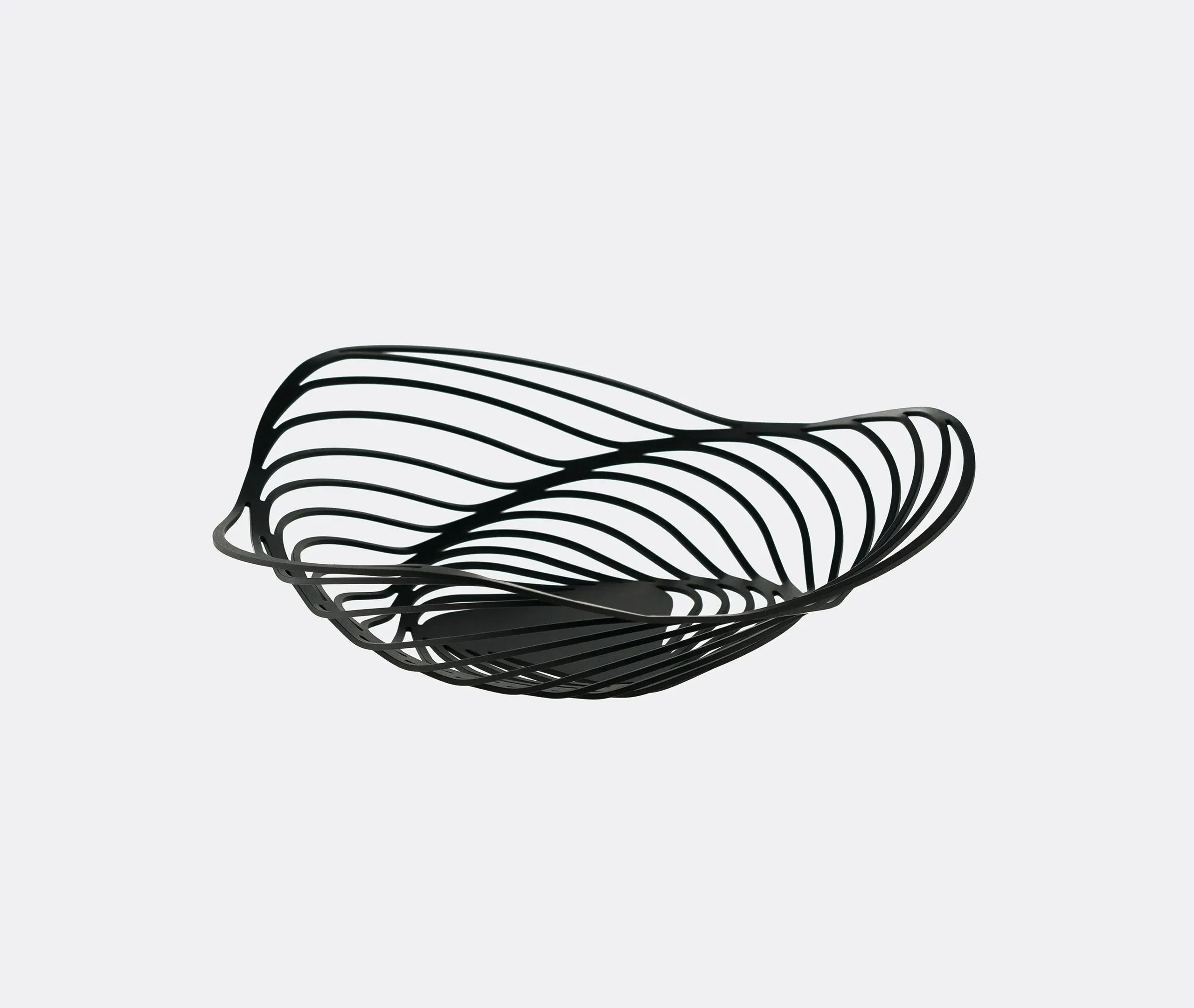 Spiral Fruit Bowl with Curves - Black, Steel