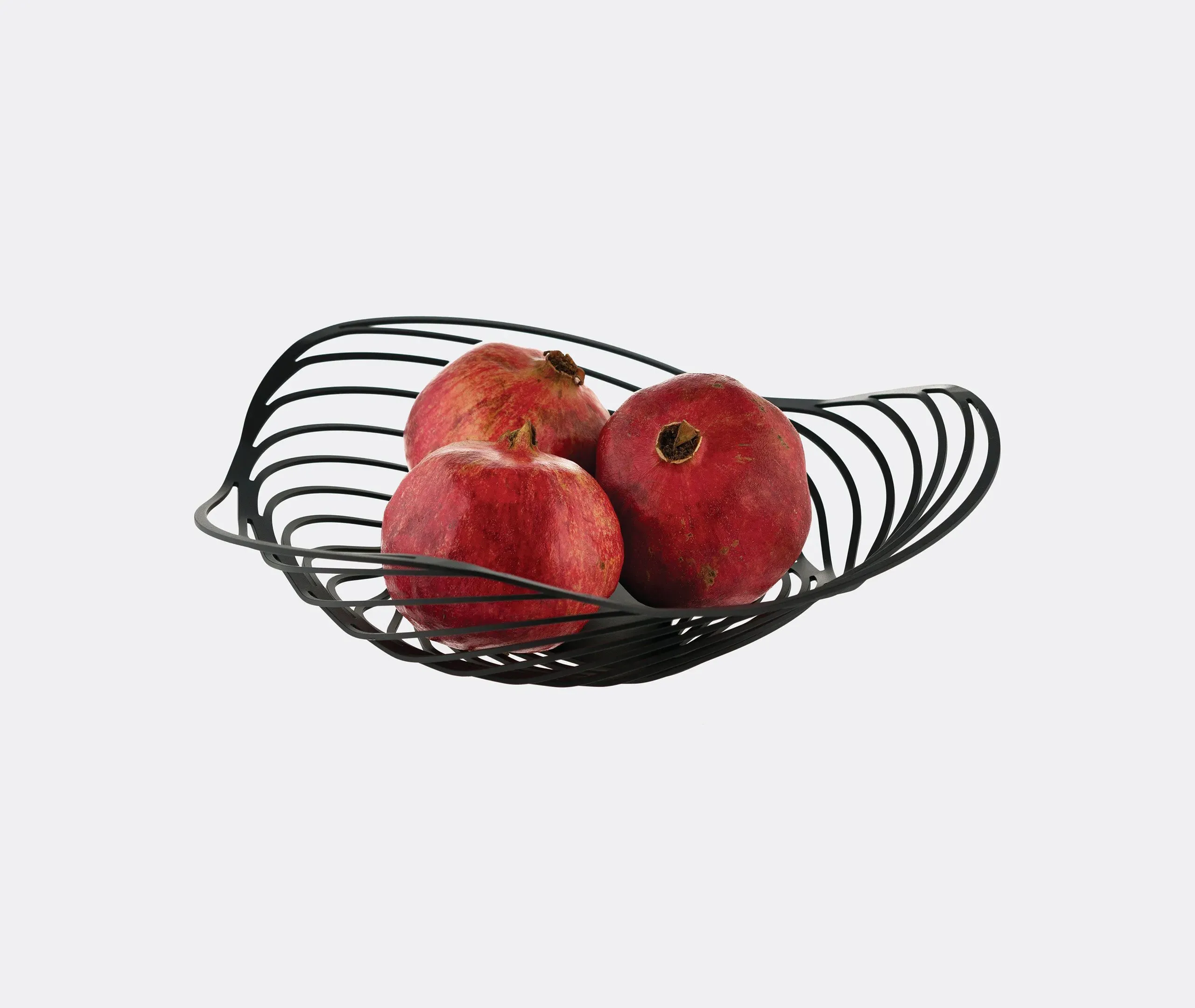 Spiral Fruit Bowl with Curves - Black, Steel