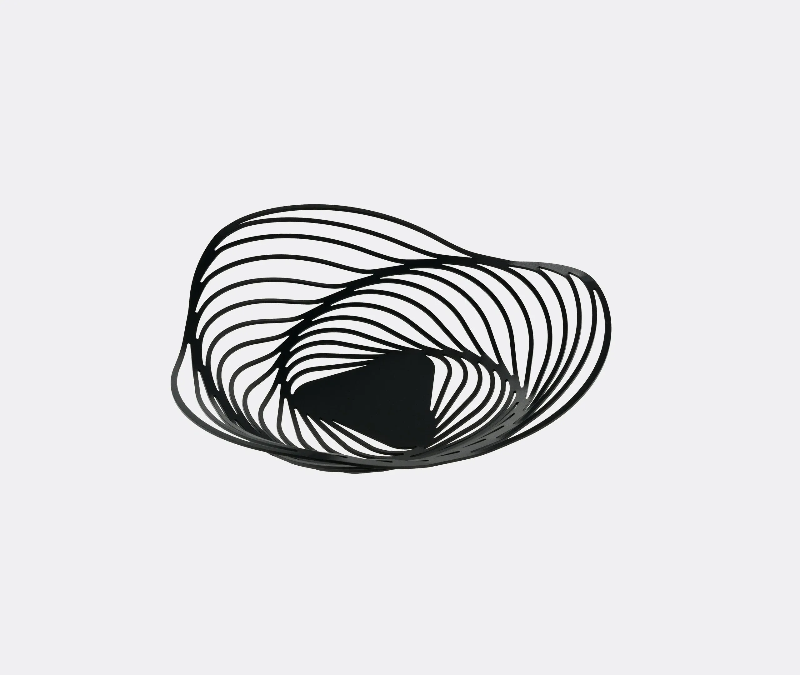 Spiral Fruit Bowl with Curves - Black, Steel image