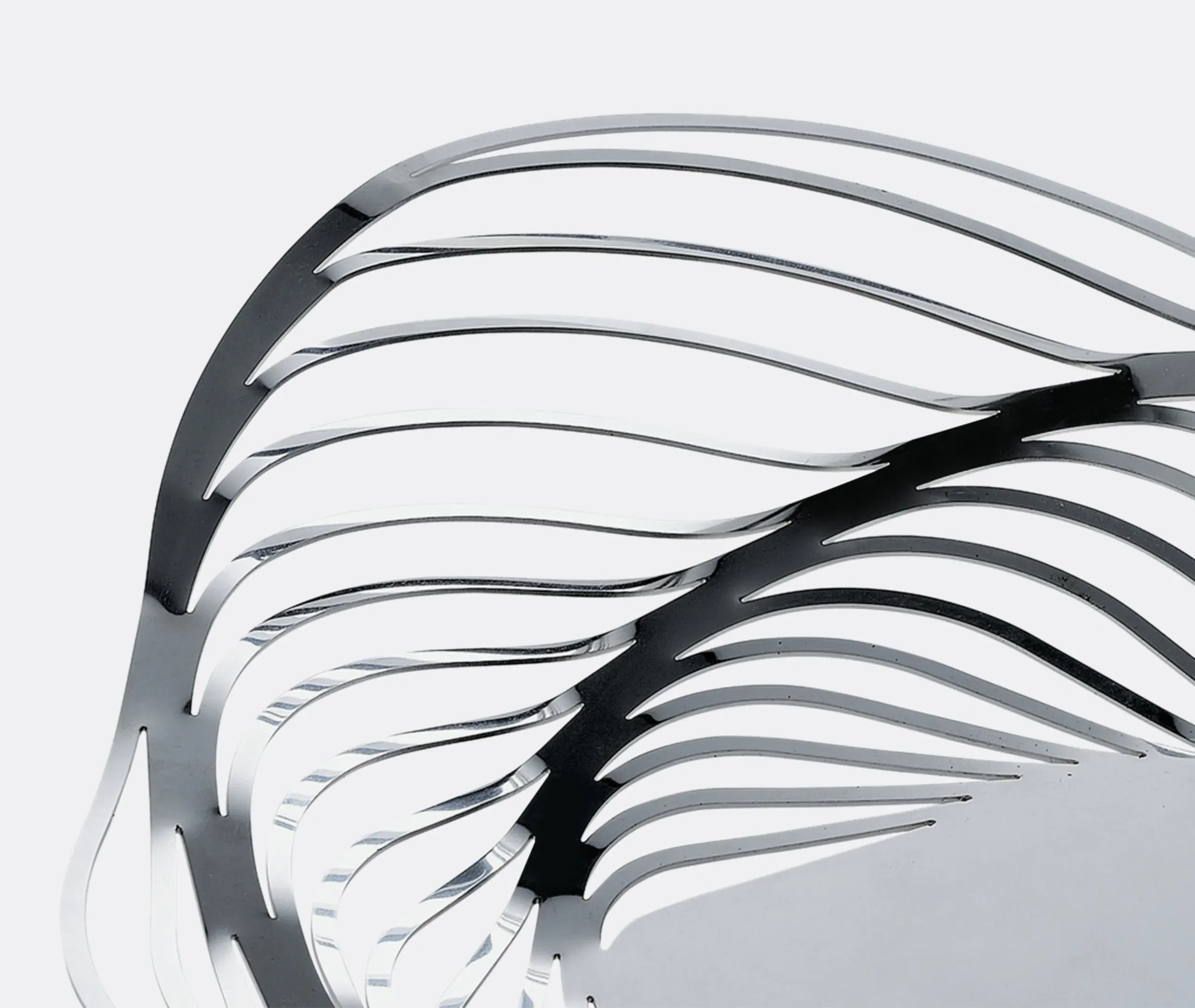 Spiral Fruit Bowl with Curves - Steel