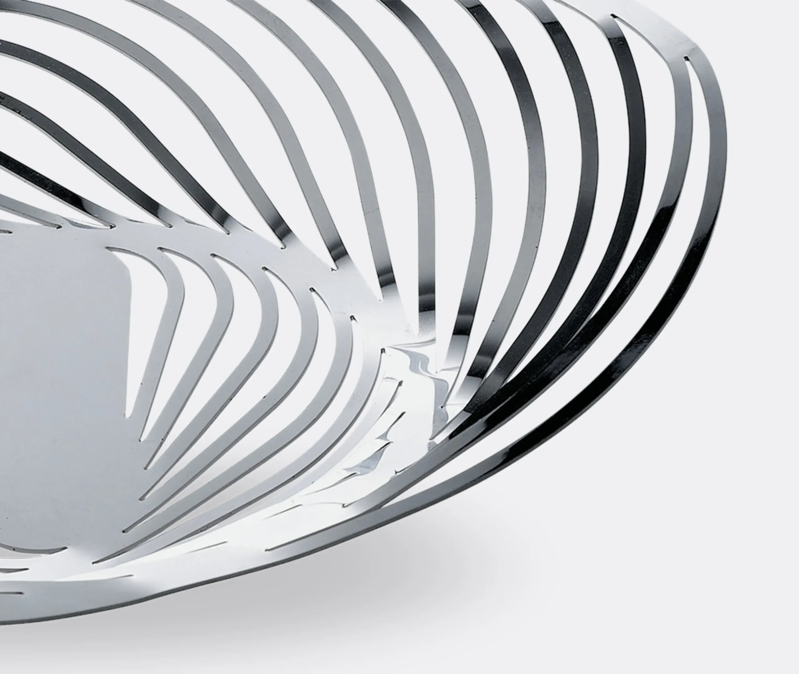 Spiral Fruit Bowl with Curves - Steel