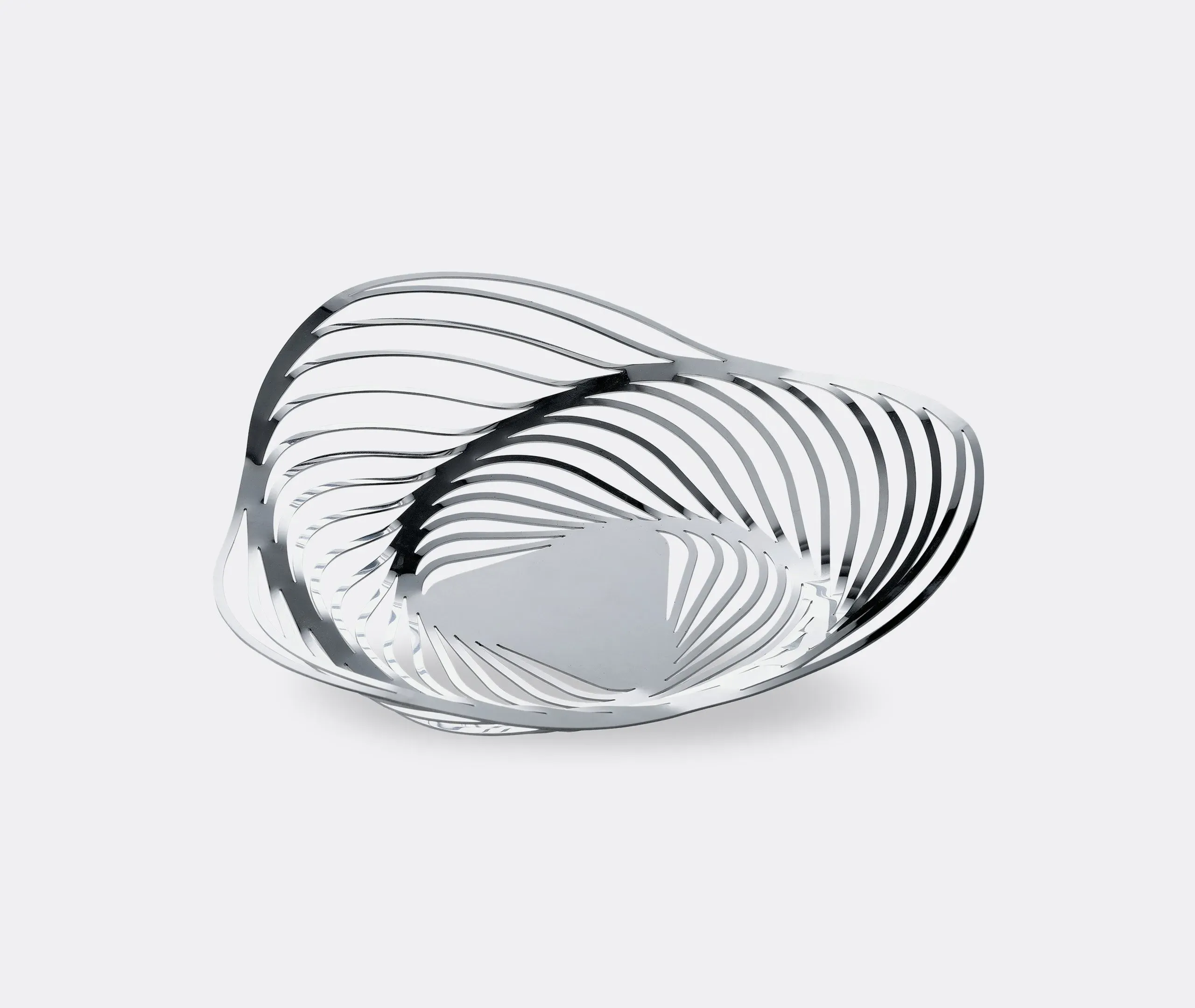 Spiral Fruit Bowl with Curves - Steel