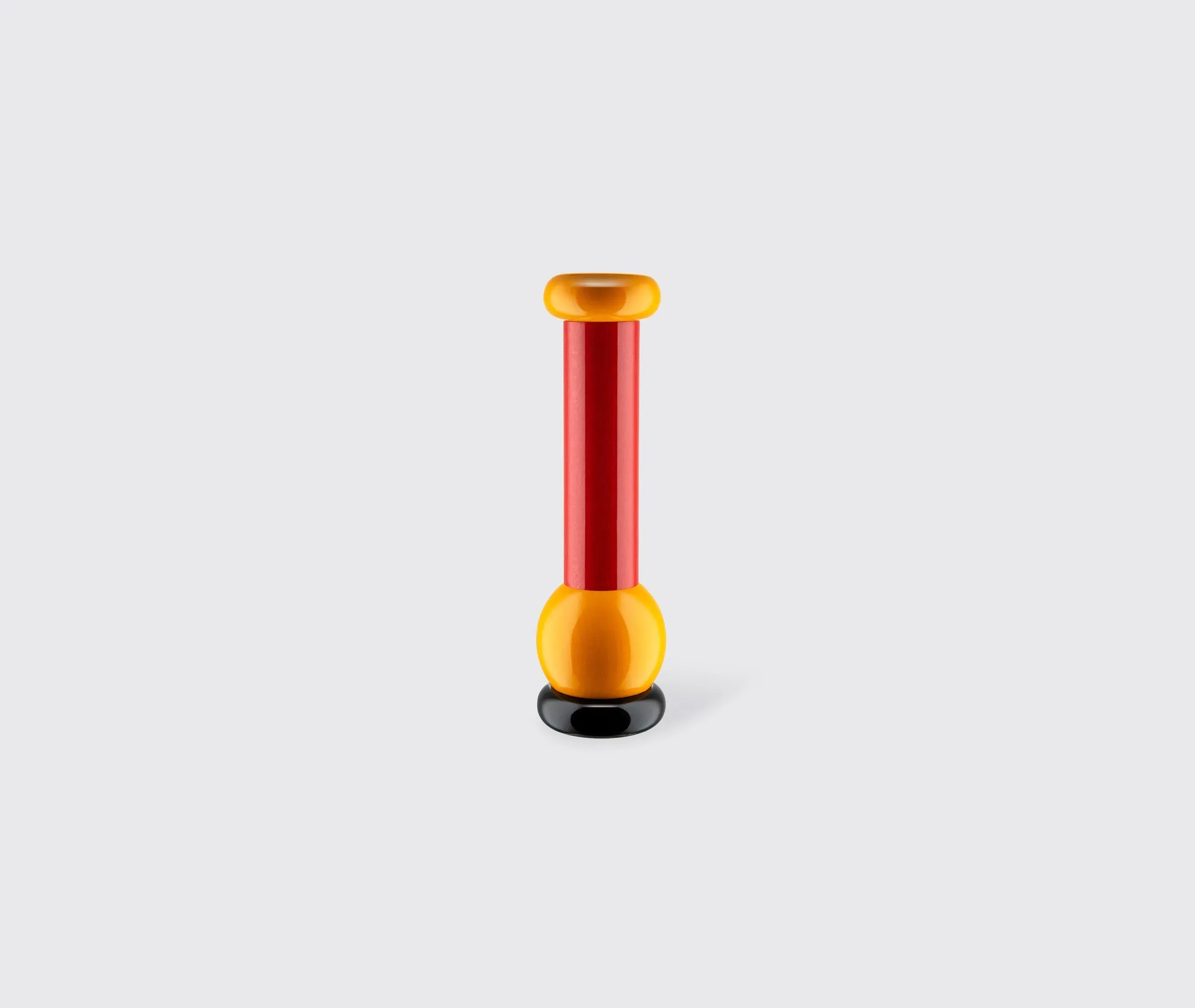 Tall Spice Grinder with Sculptural Design - Red, Beechwood
