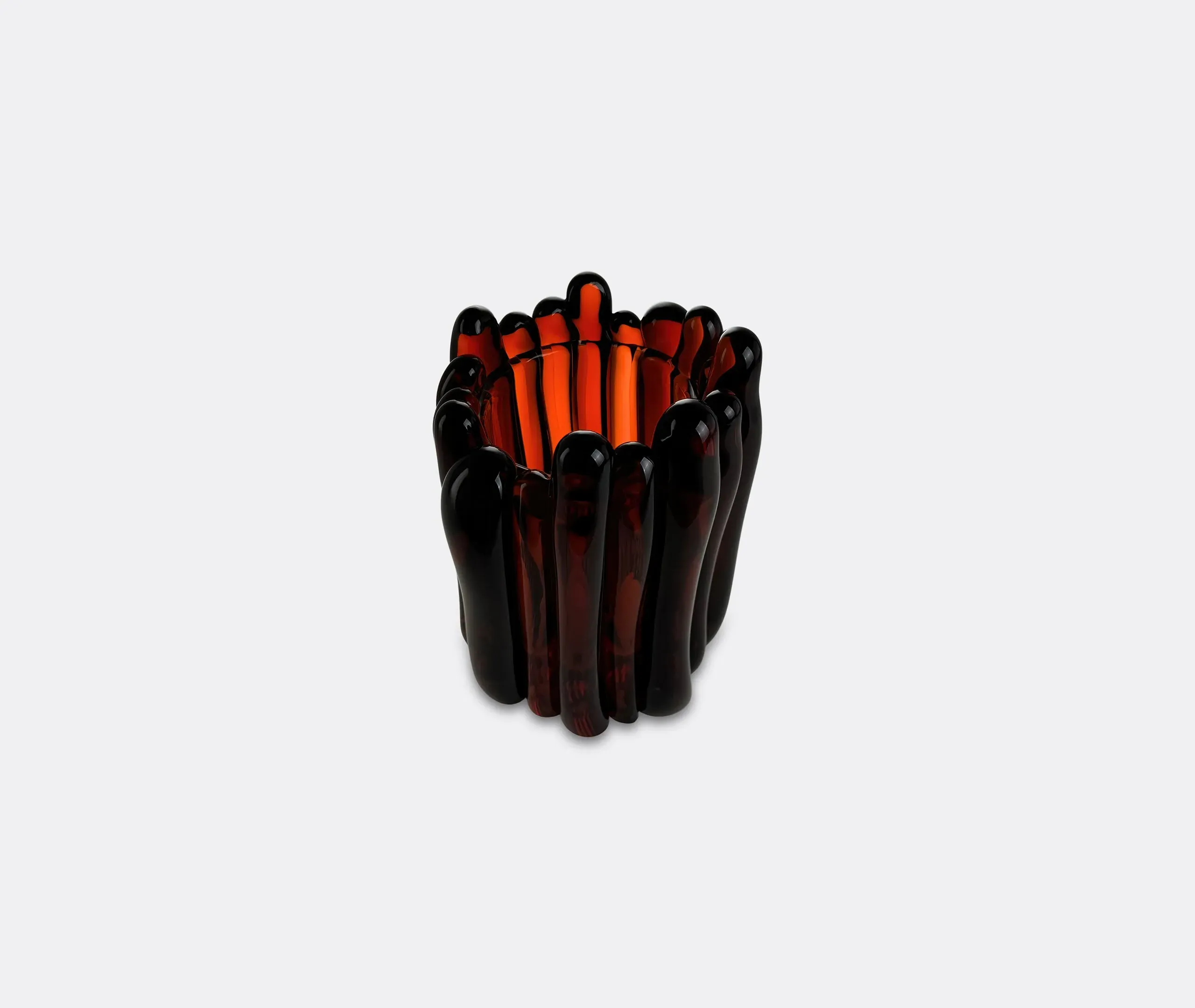 Antho Vase - Dark Amber, Mouth-Blown Glass