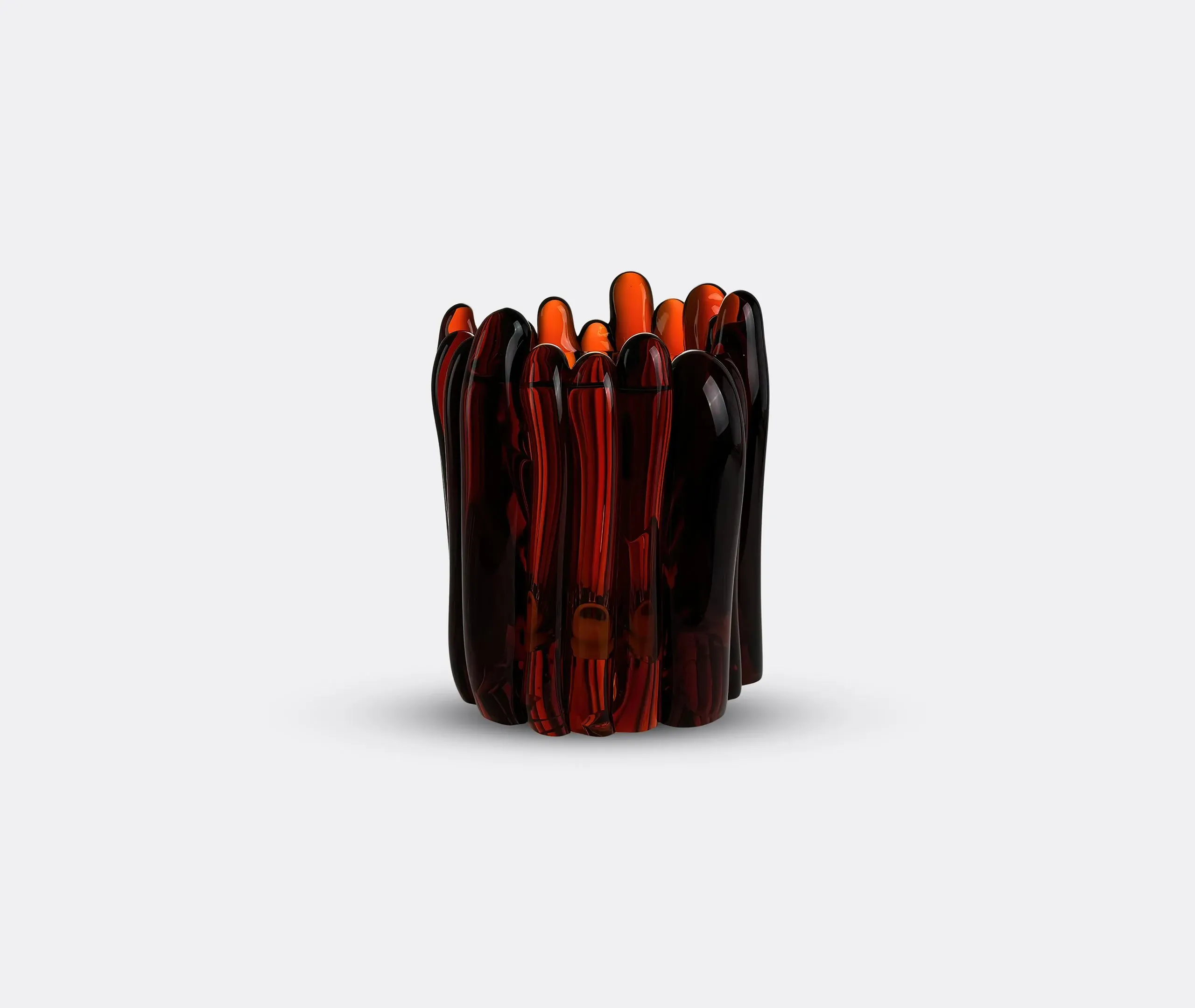 Antho Vase - Dark Amber, Mouth-Blown Glass