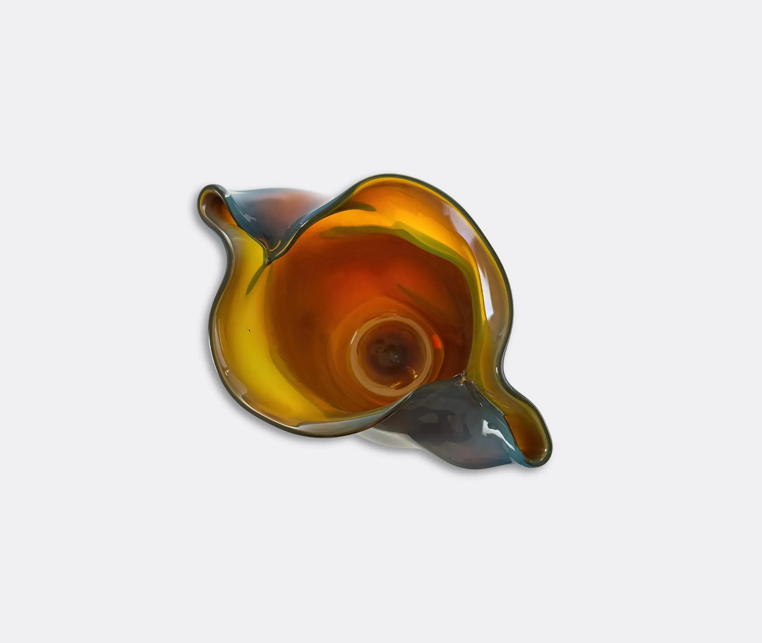 Conch Sculptural Vase - Green, Blown Glass