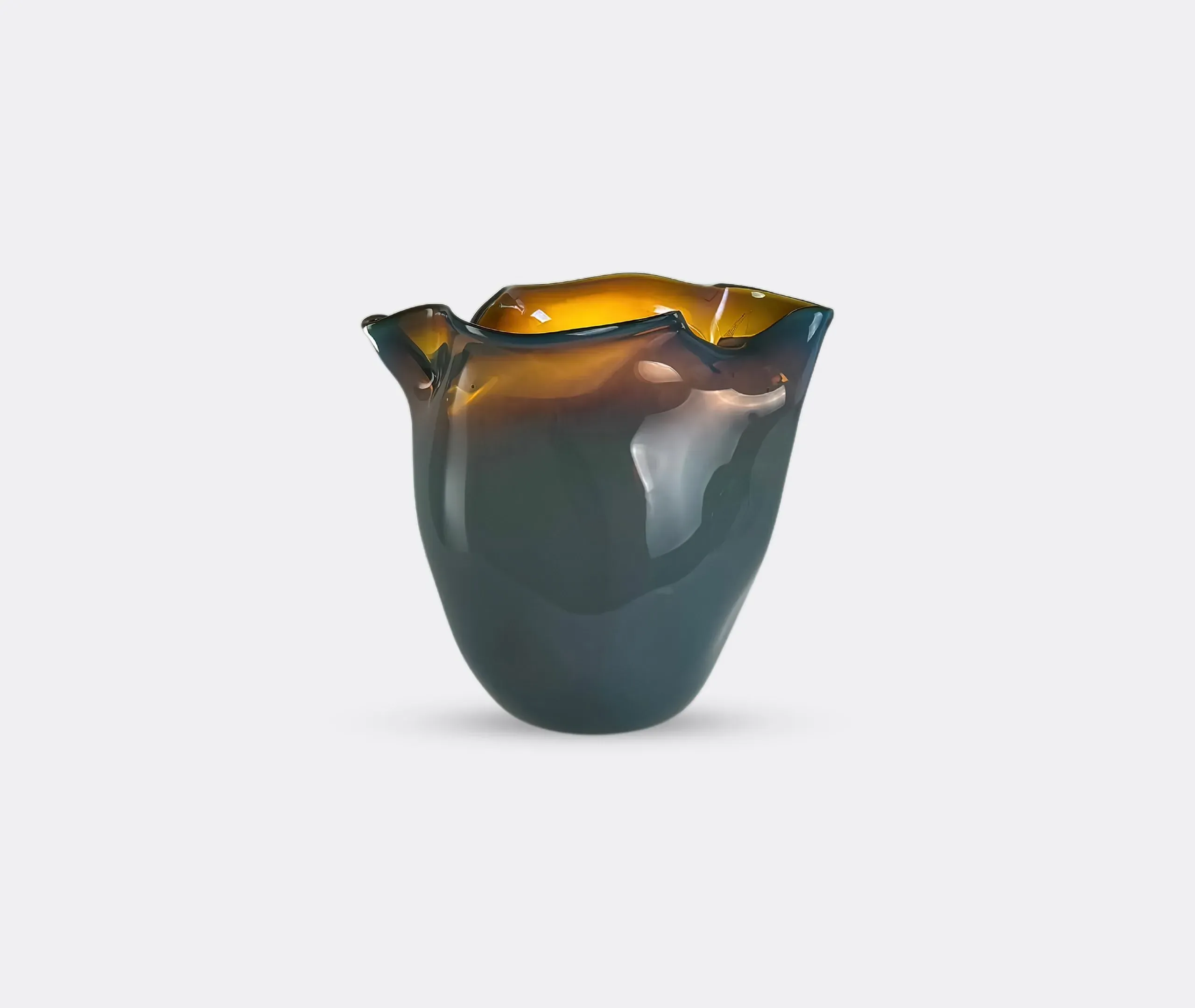 Conch Sculptural Vase - Green, Blown Glass image