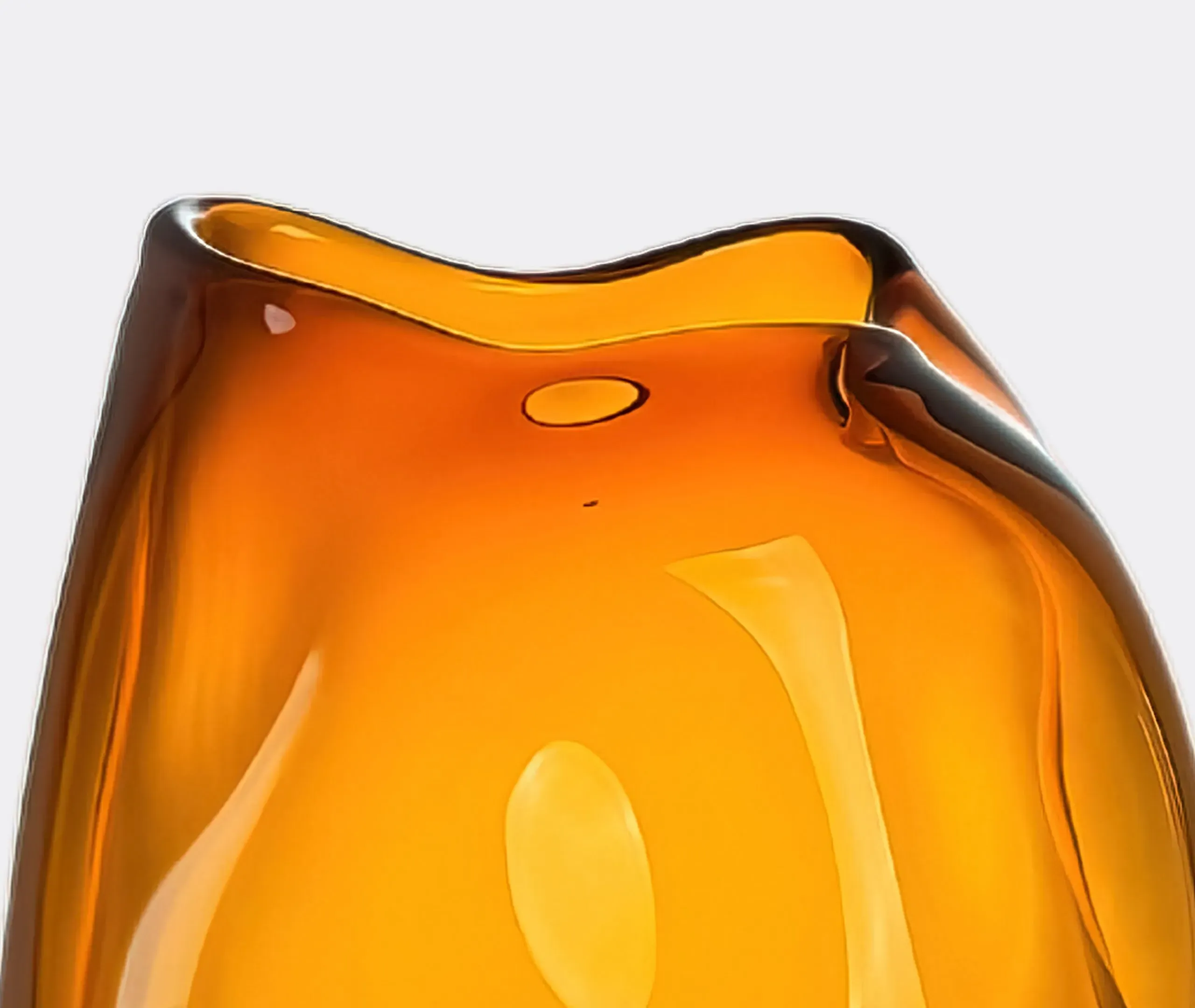 Meteorite Vase - Amber, Mouth-Blown Glass
