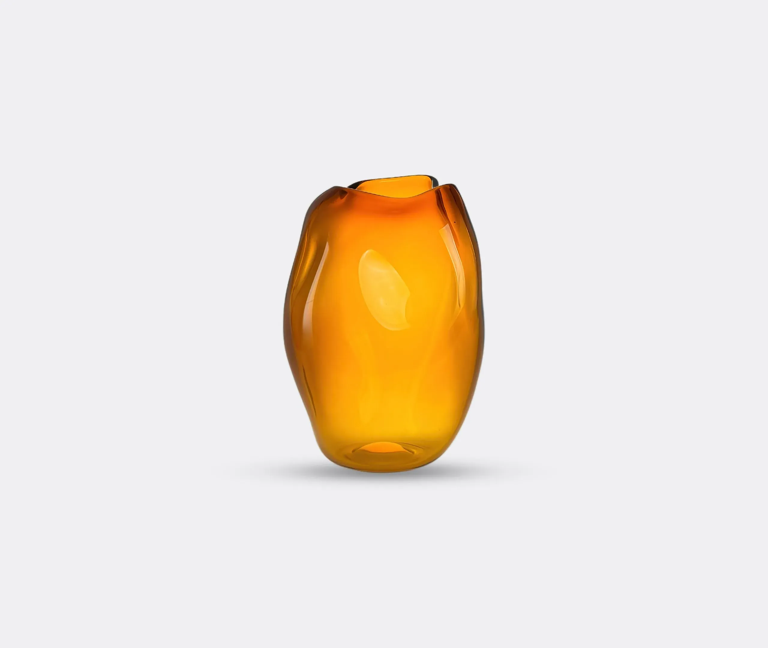 Meteorite Vase - Amber, Mouth-Blown Glass