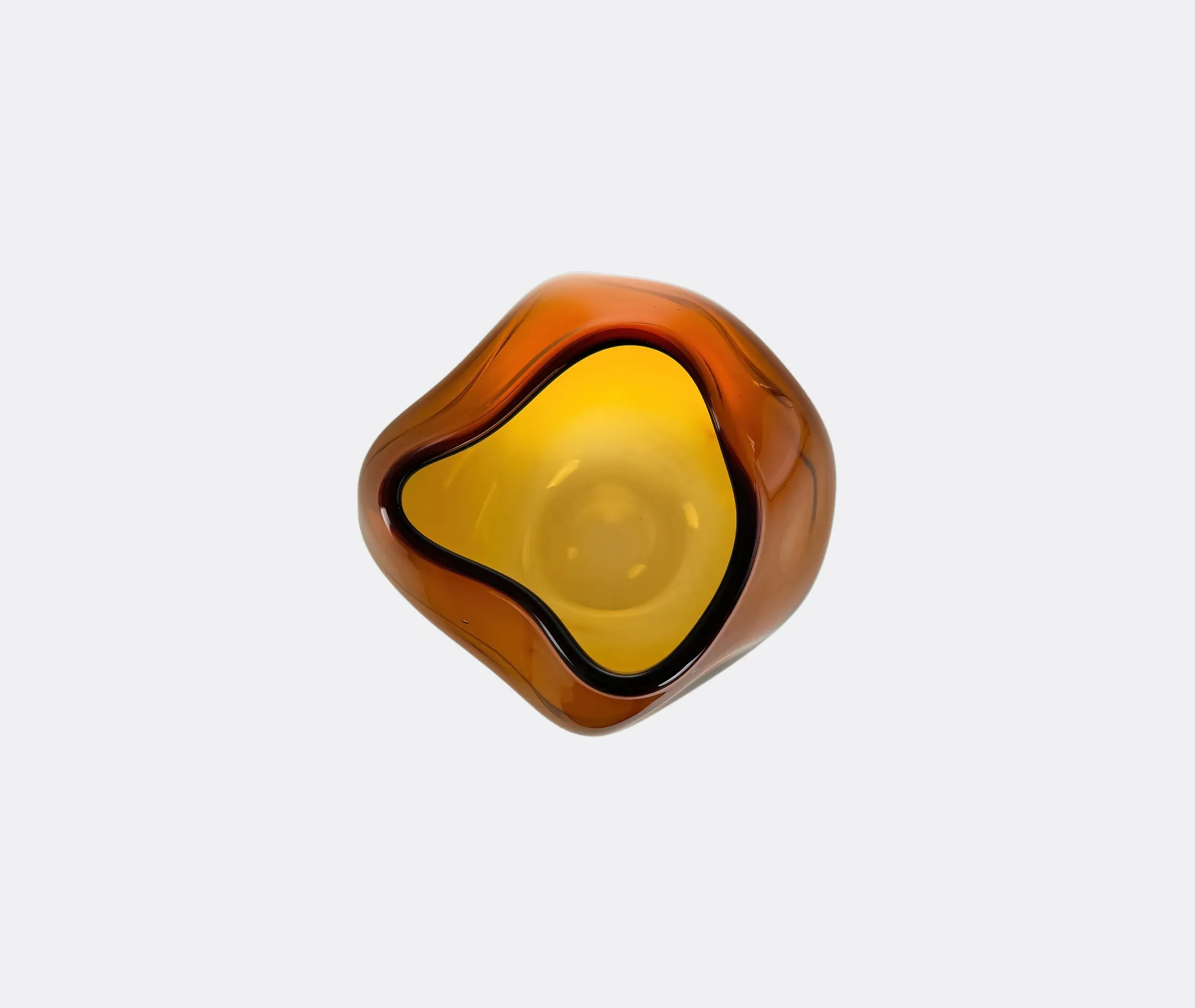 Meteorite Vase - Amber, Mouth-Blown Glass