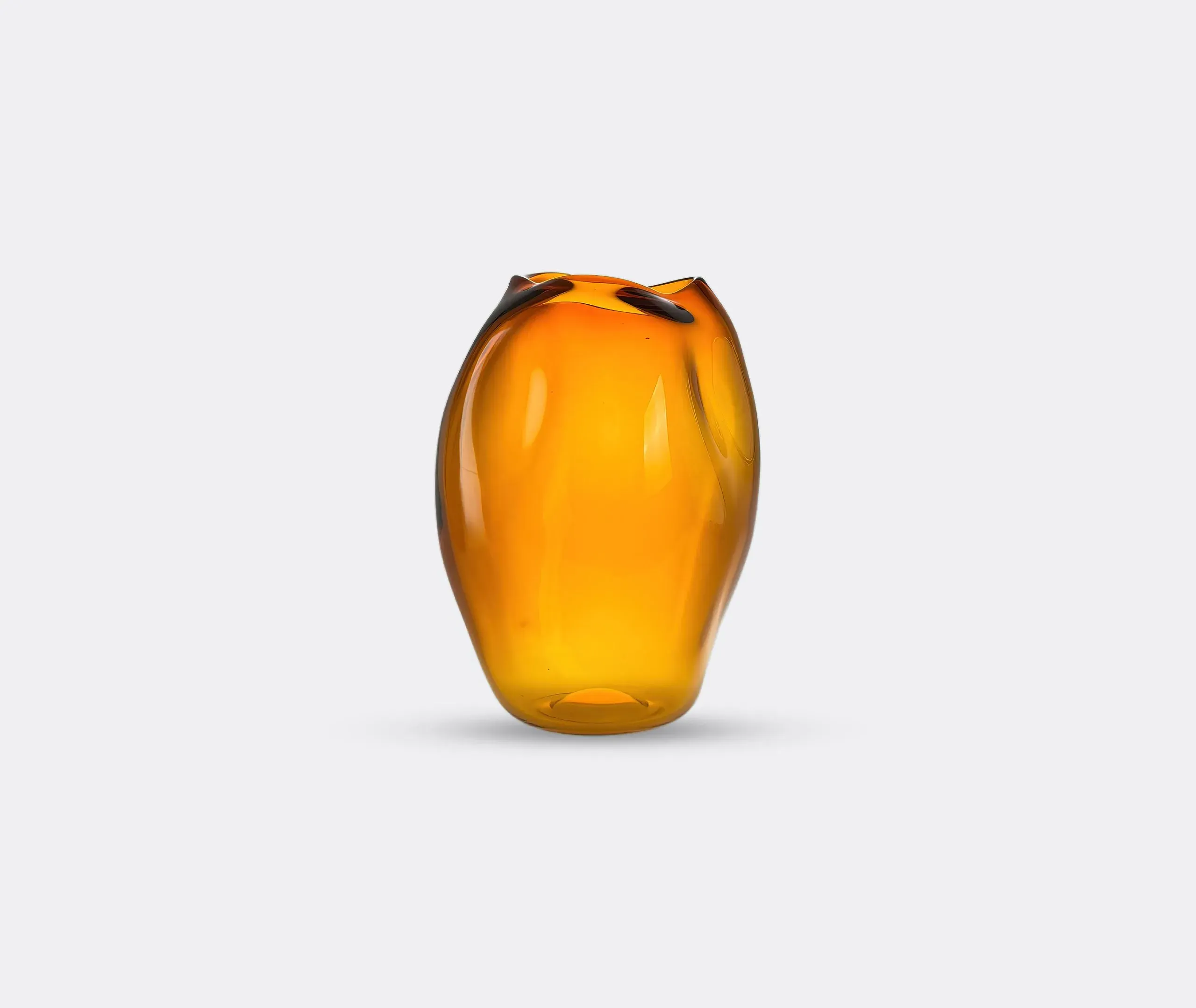 Meteorite Vase - Amber, Mouth-Blown Glass