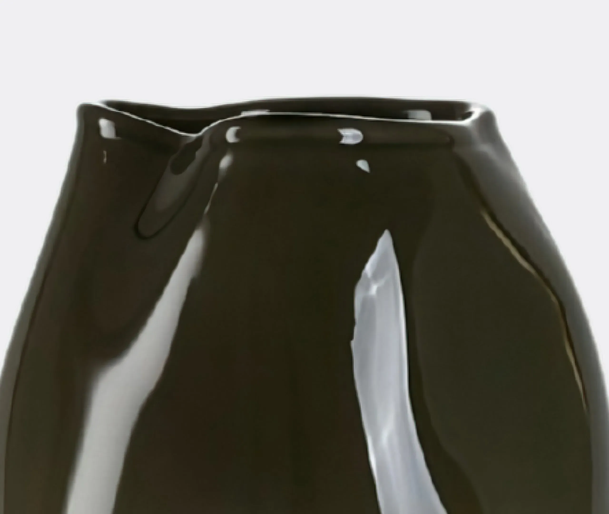 Meteorite Vase - Dark Olive, Glass