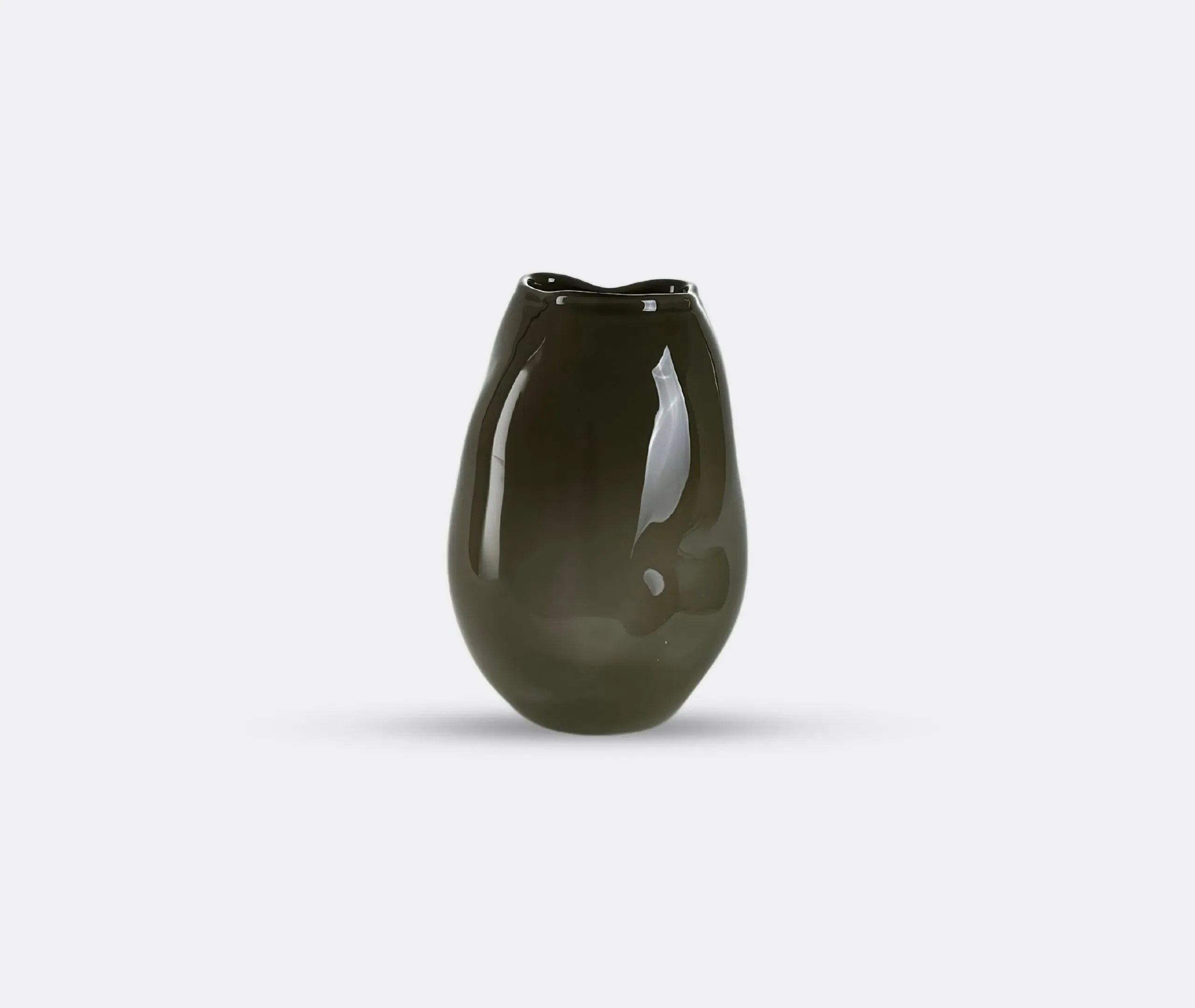 Meteorite Vase - Dark Olive, Glass