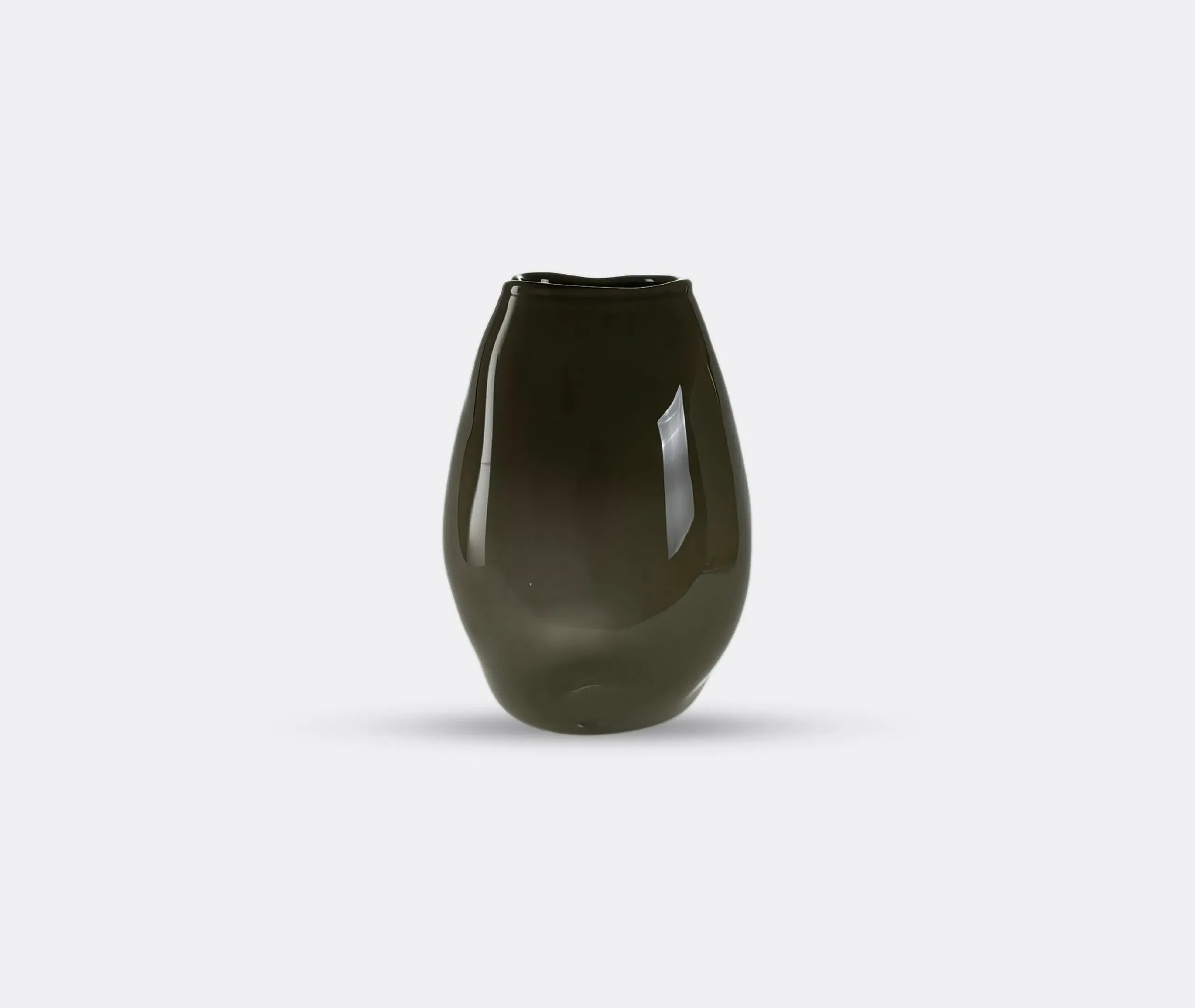 Meteorite Vase - Dark Olive, Glass