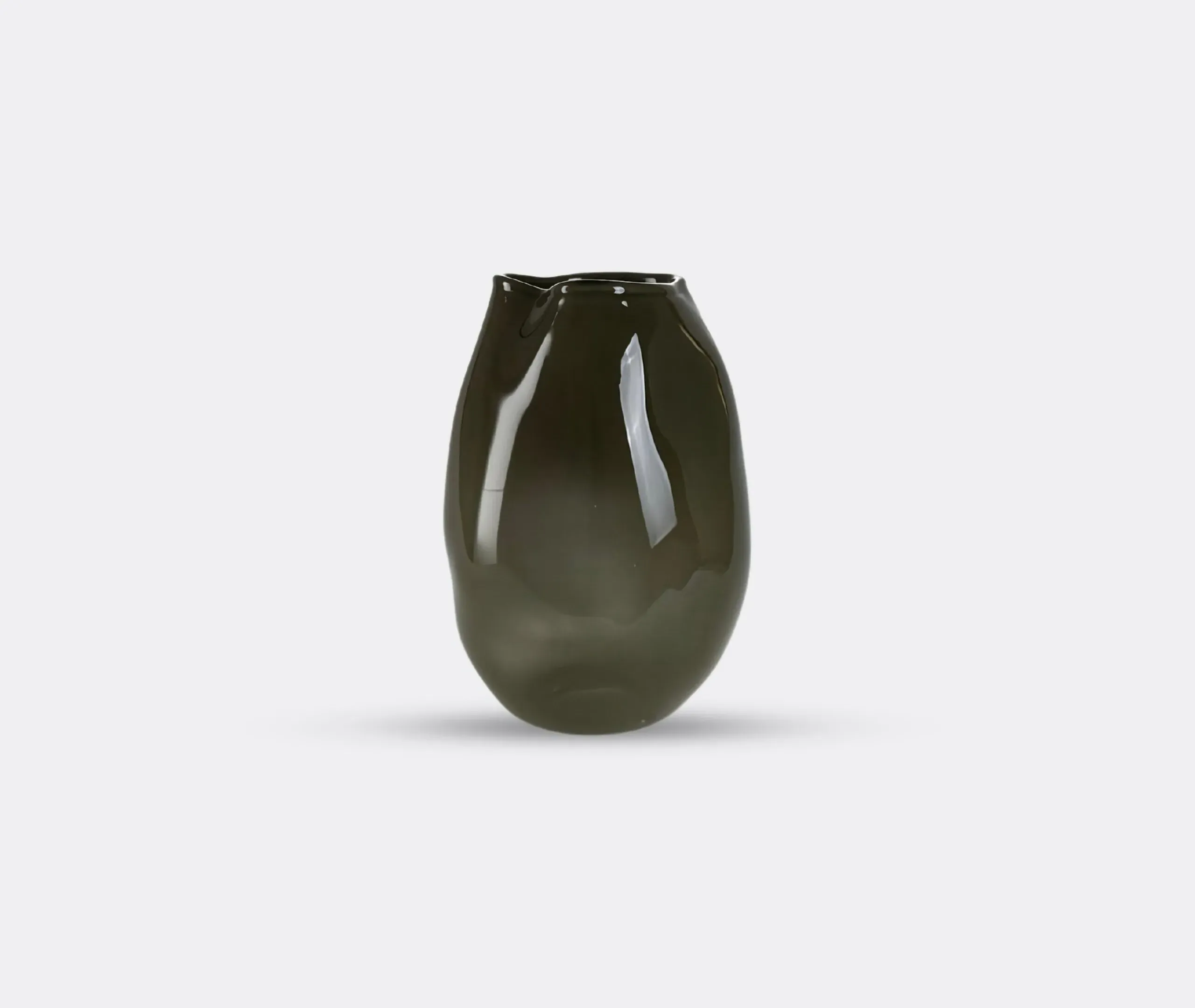 Meteorite Vase - Dark Olive, Glass